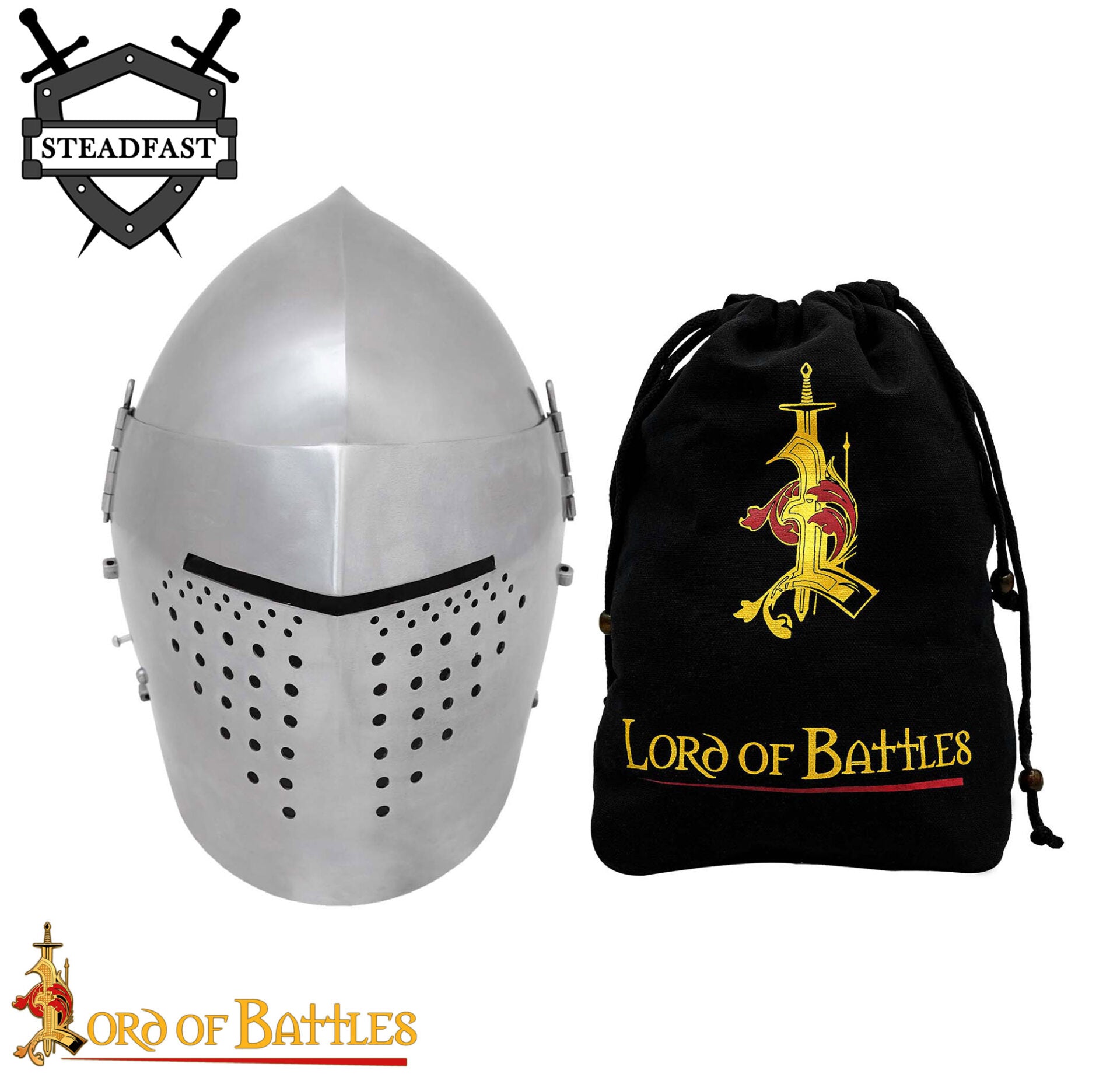 Imagen única de: Casco Bascinet Medieval de Visera Completa Calibre 14