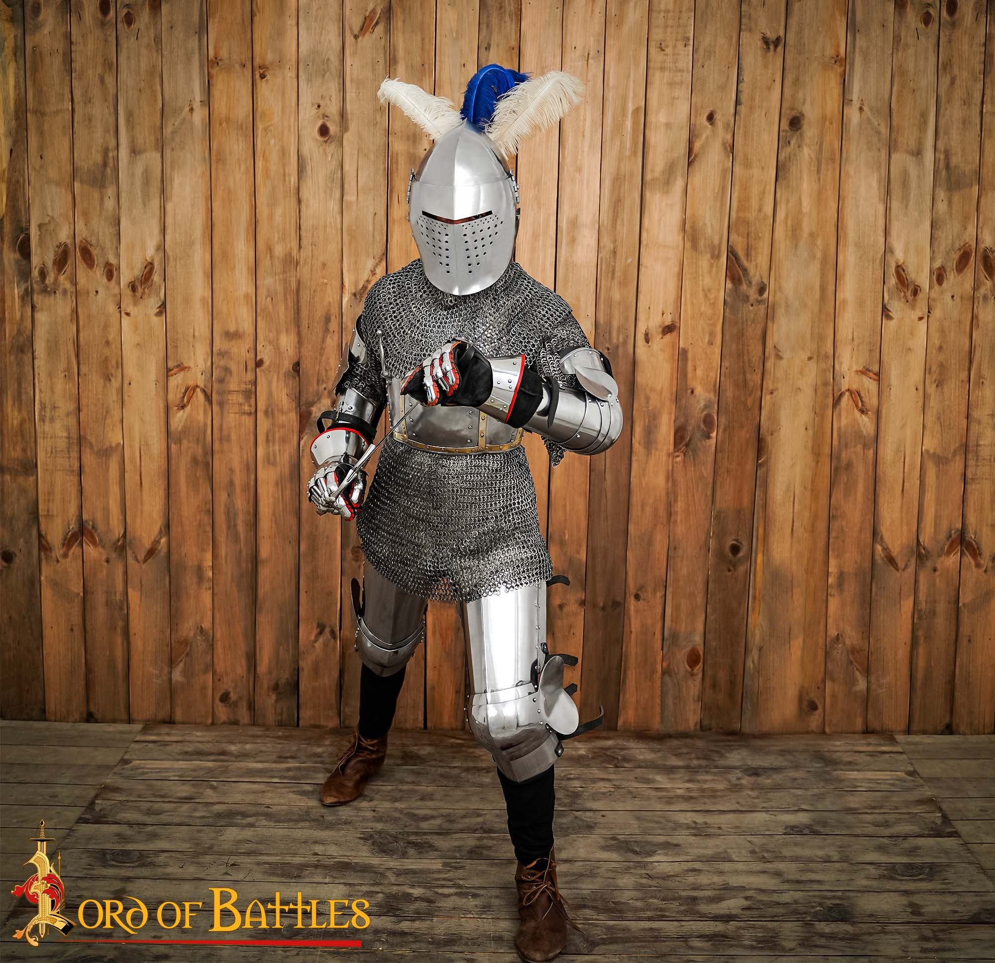 Imagen única de: Casco Bascinet Medieval de Visera Completa Calibre 14