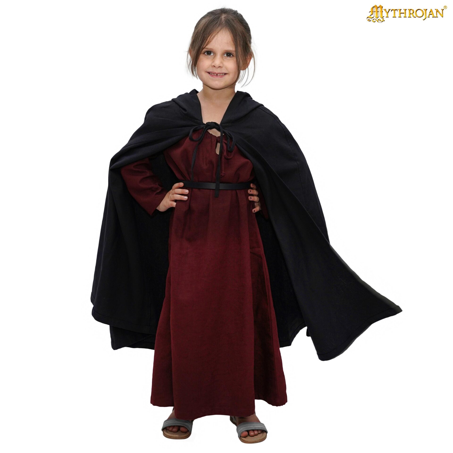 Capa medieval con capucha 100% algodón para LARP y recreación - imagen 19
