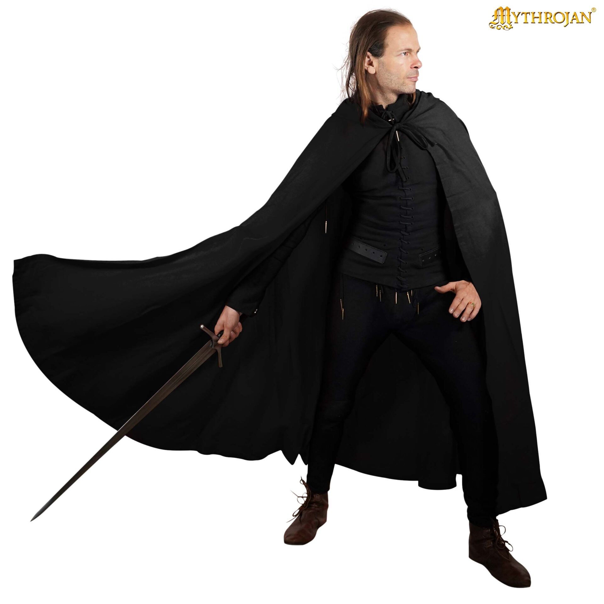 Capa medieval con capucha 100% algodón para LARP y recreación - imagen 10