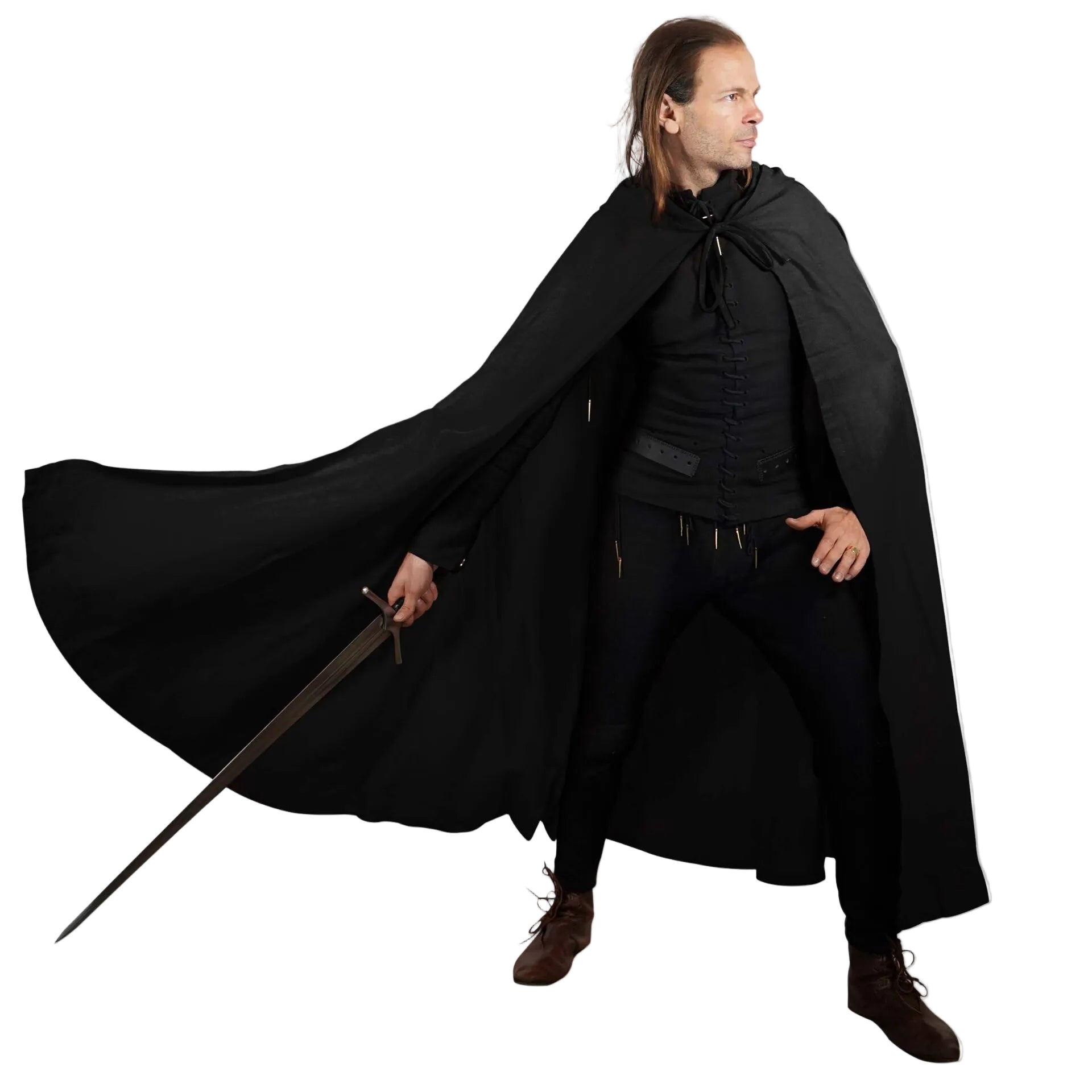 Capa medieval con capucha 100% algodón para LARP y recreación - imagen 10