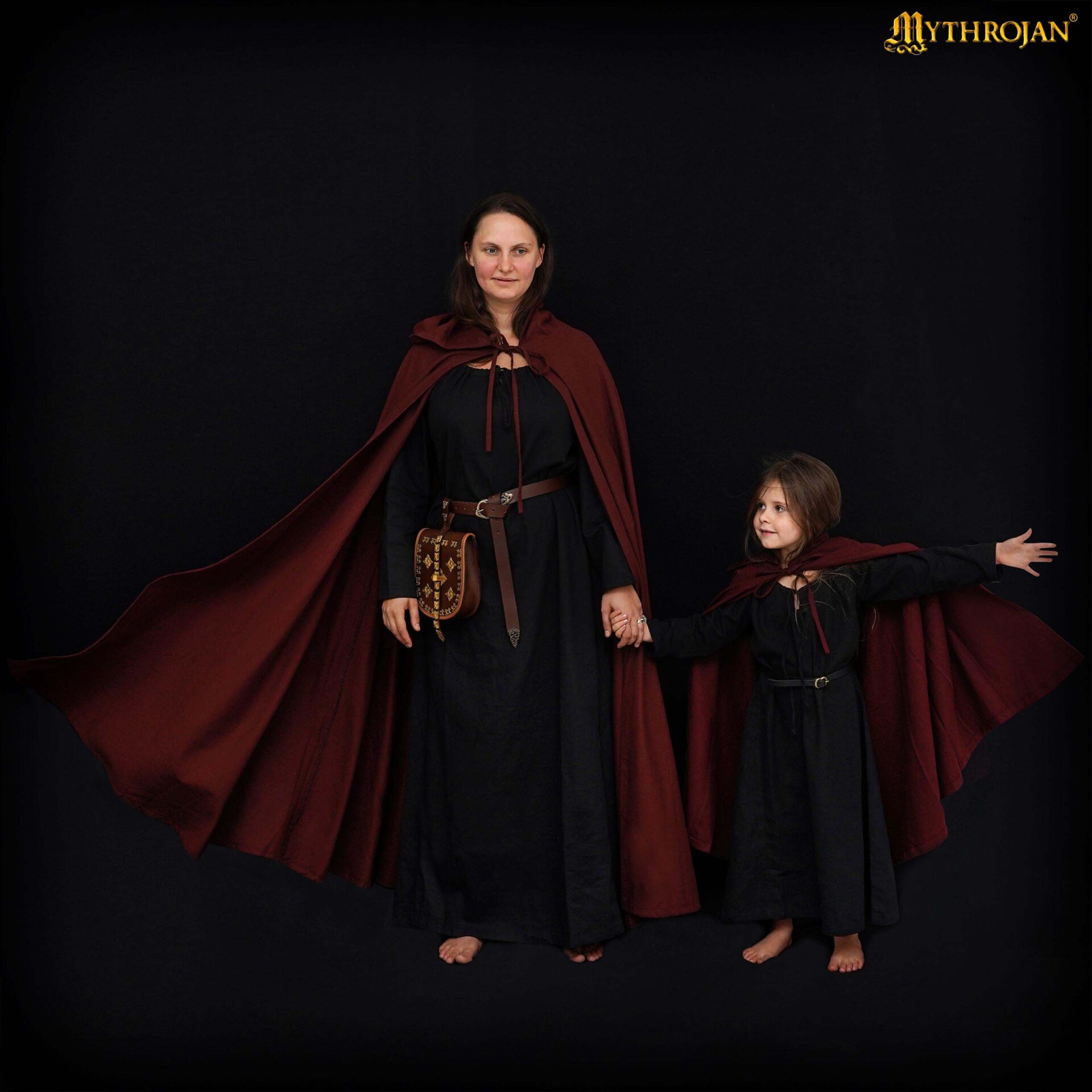 Capa medieval con capucha 100% algodón para LARP y recreación - imagen 7