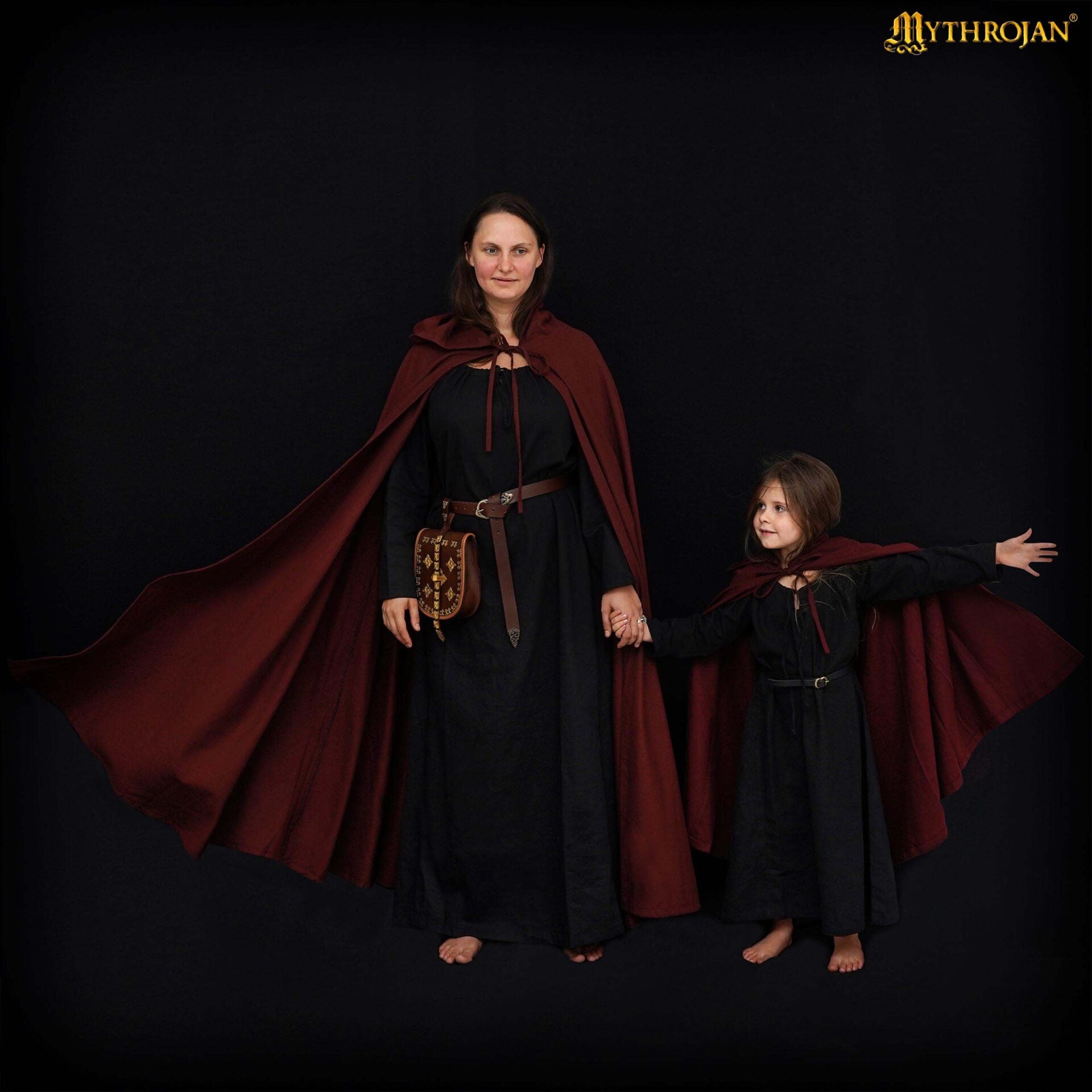 Capa medieval con capucha 100% algodón para LARP y recreación - imagen 4