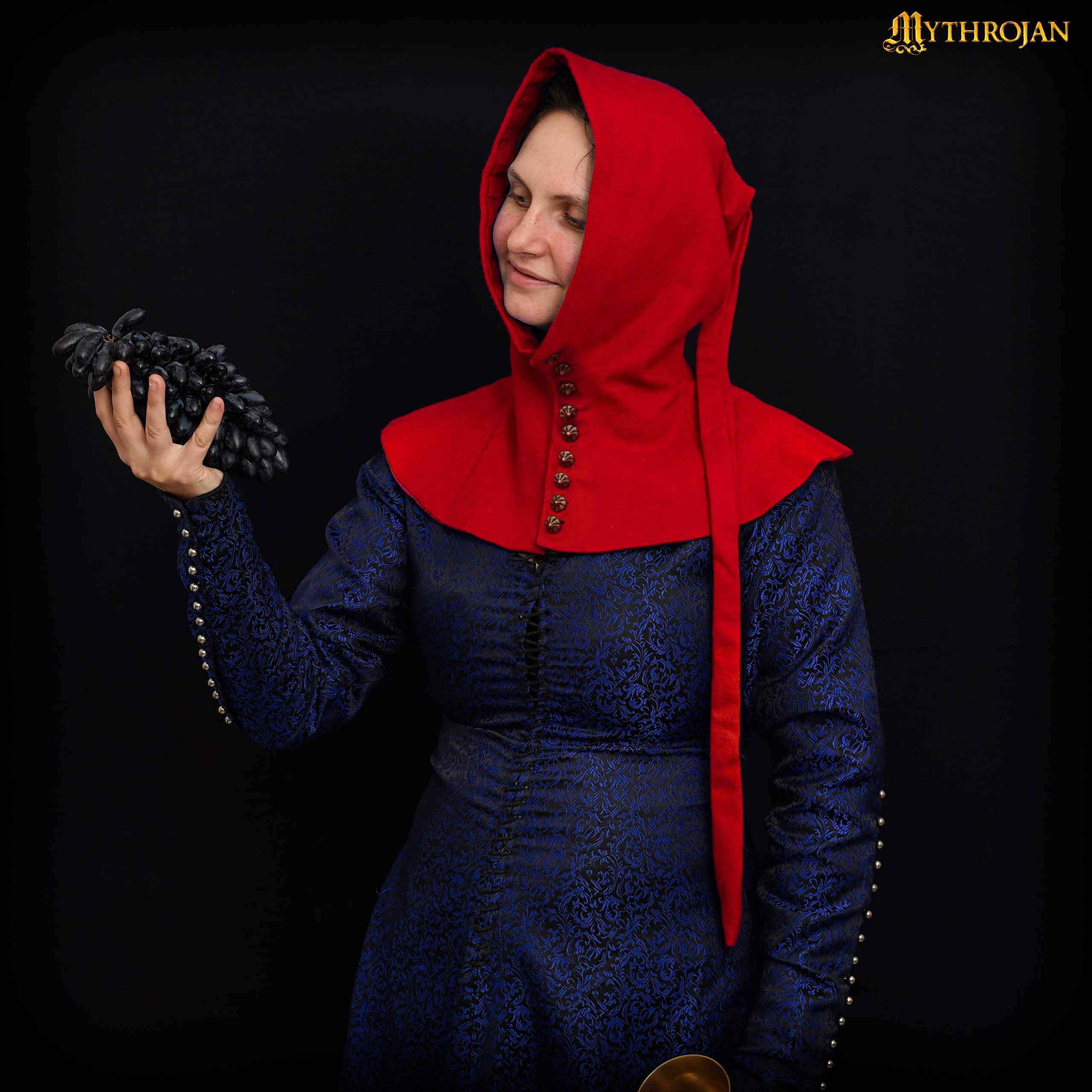 Gorro medieval femenino abotonado (siglo XV) - Liripipe largo - imagen 6