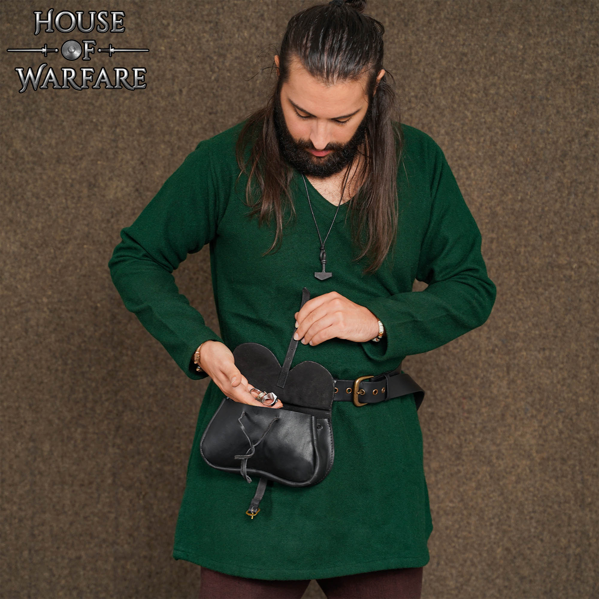 Imagen única de: Riñonera Medieval Tardía de Cuero Auténtico