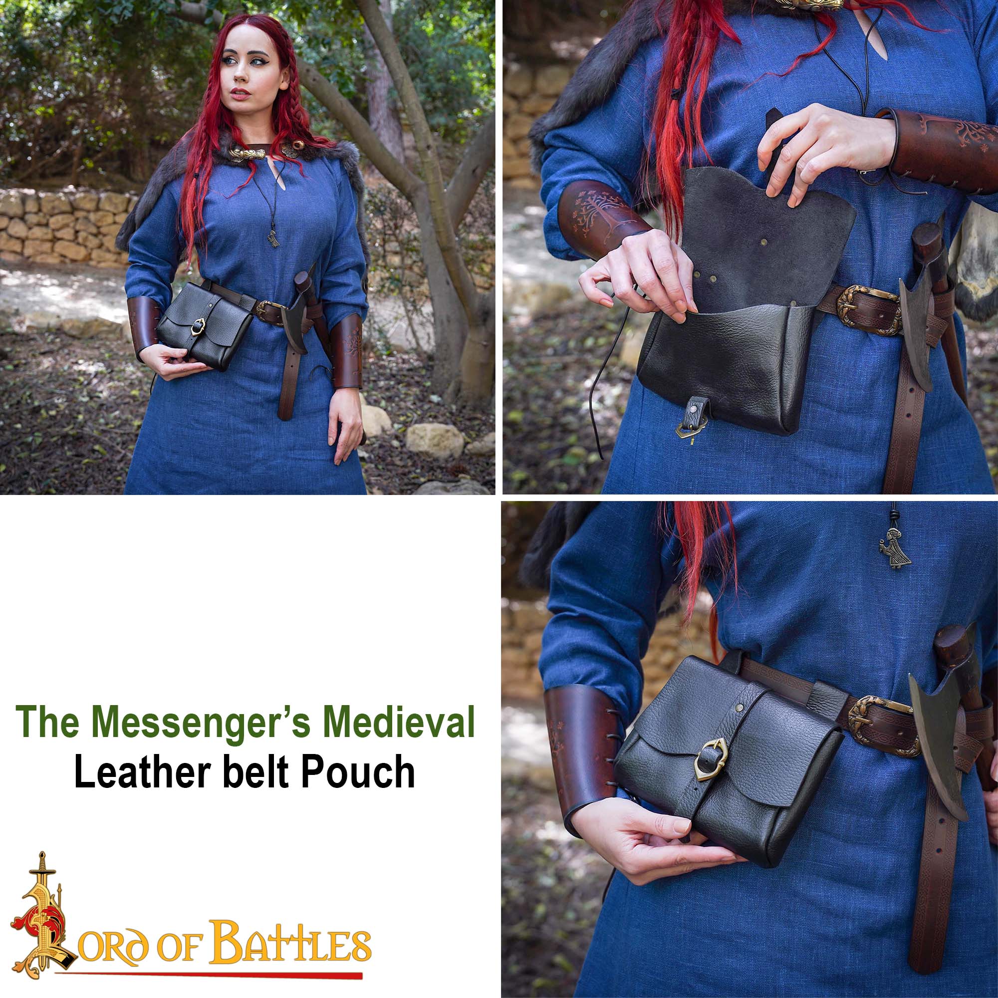 Bolsa medieval de cuero para cinturón - imagen 14