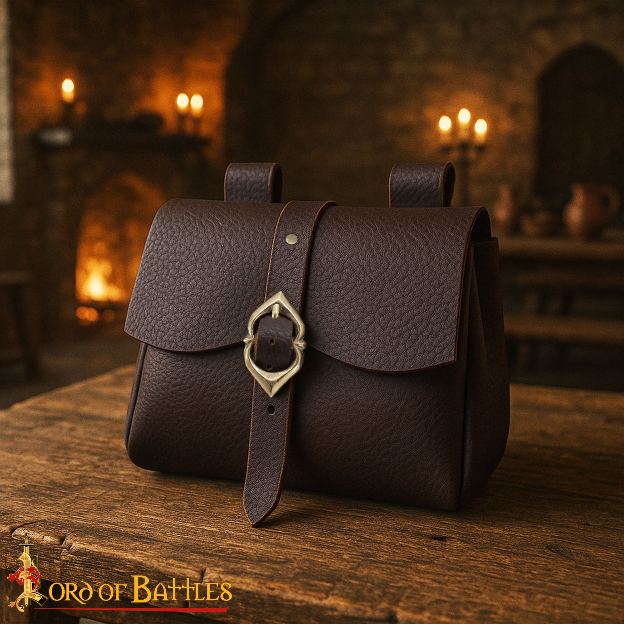 Bolsa medieval de cuero para cinturón - imagen 7