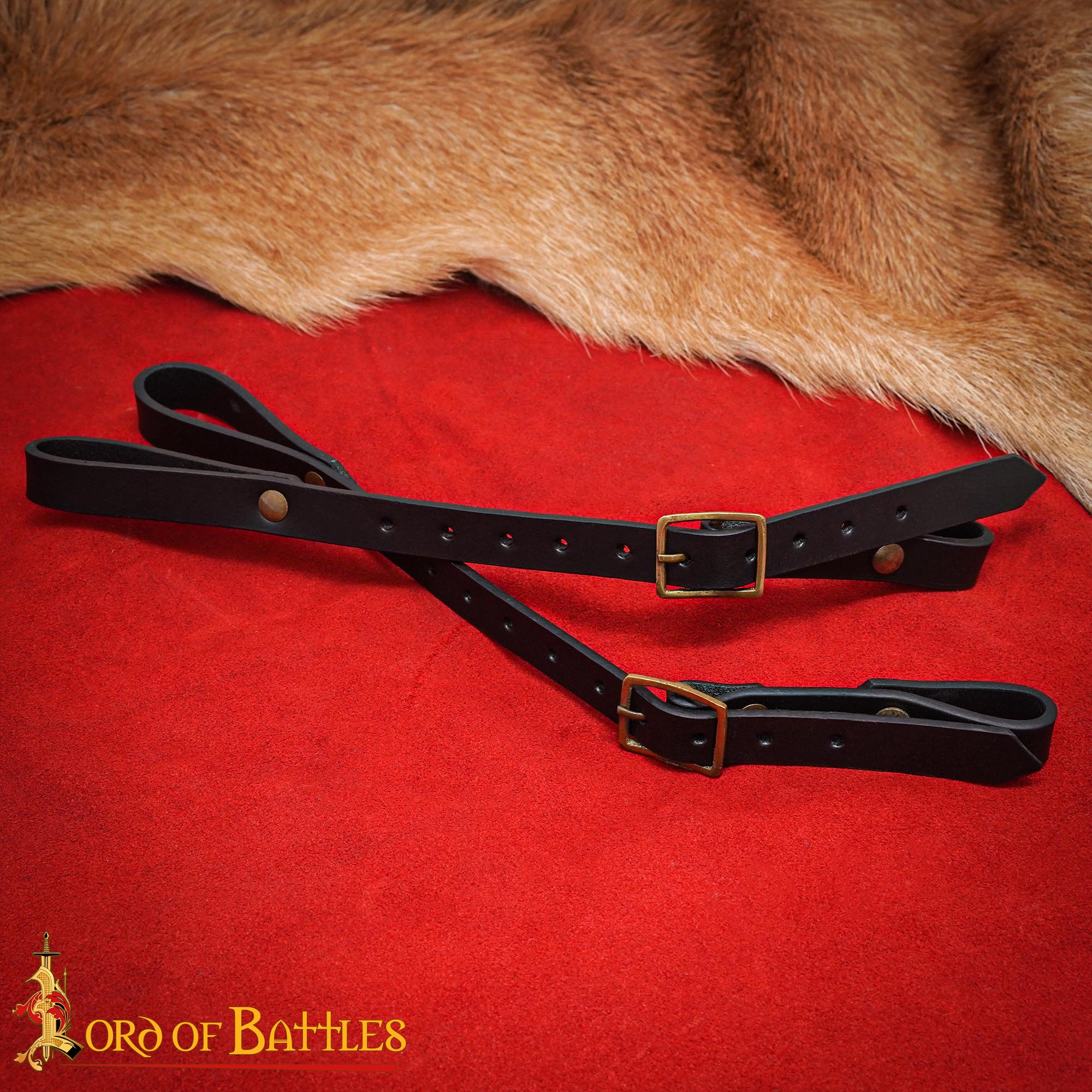 Colgador de espada medieval en cuero, doble correa ajustable - imagen 8
