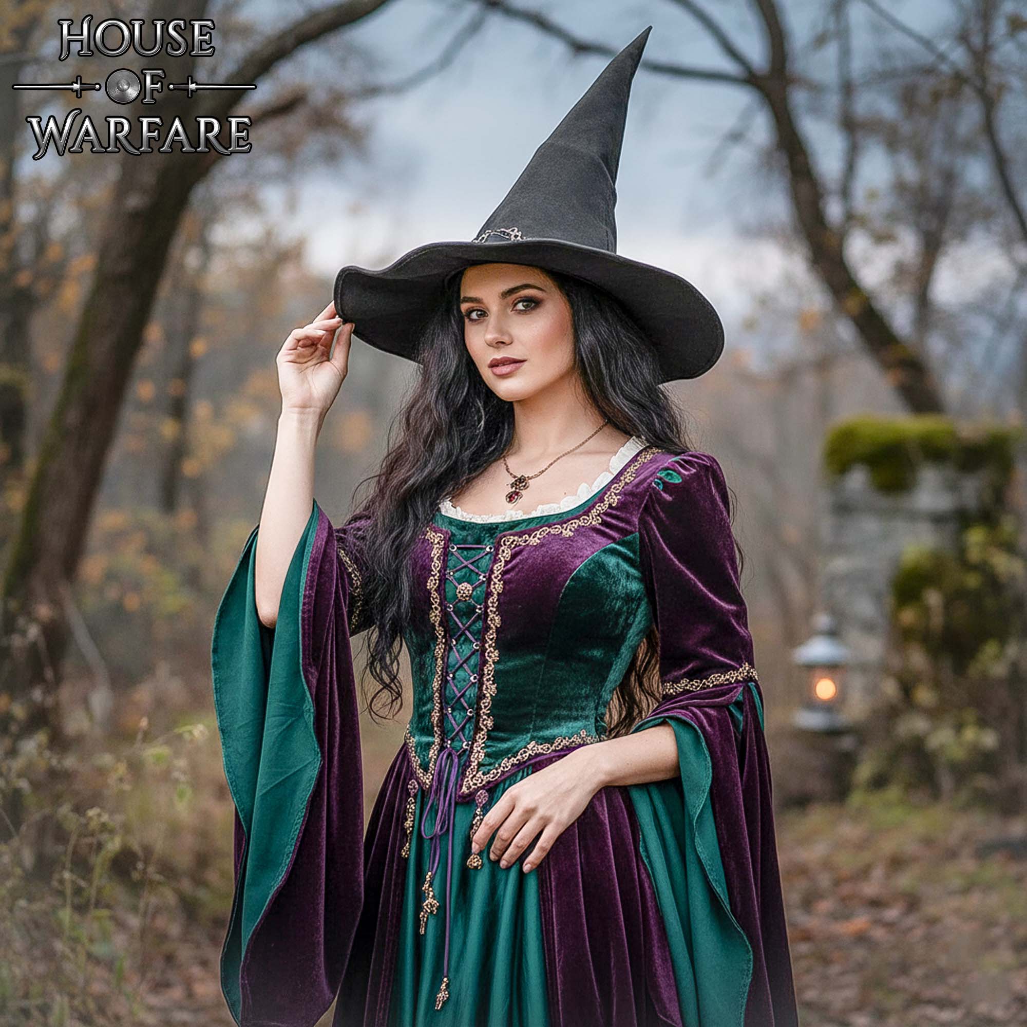 Chapéu de mago medieval em pele feito à mão