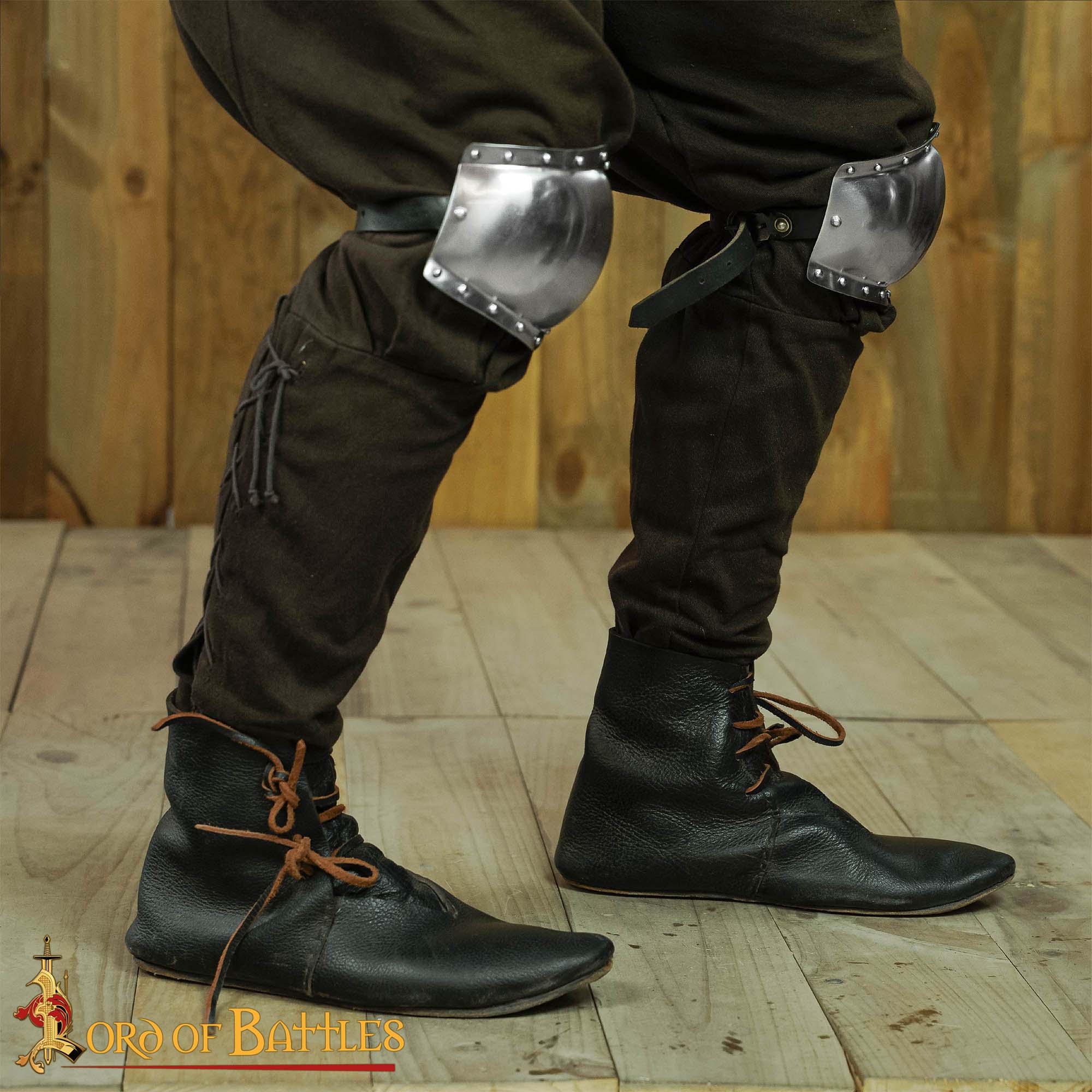 Imagen única de: Caballero del Siglo Xiii - Xiv Poleyns Rodilleras Forradas de Ante Calibre 16