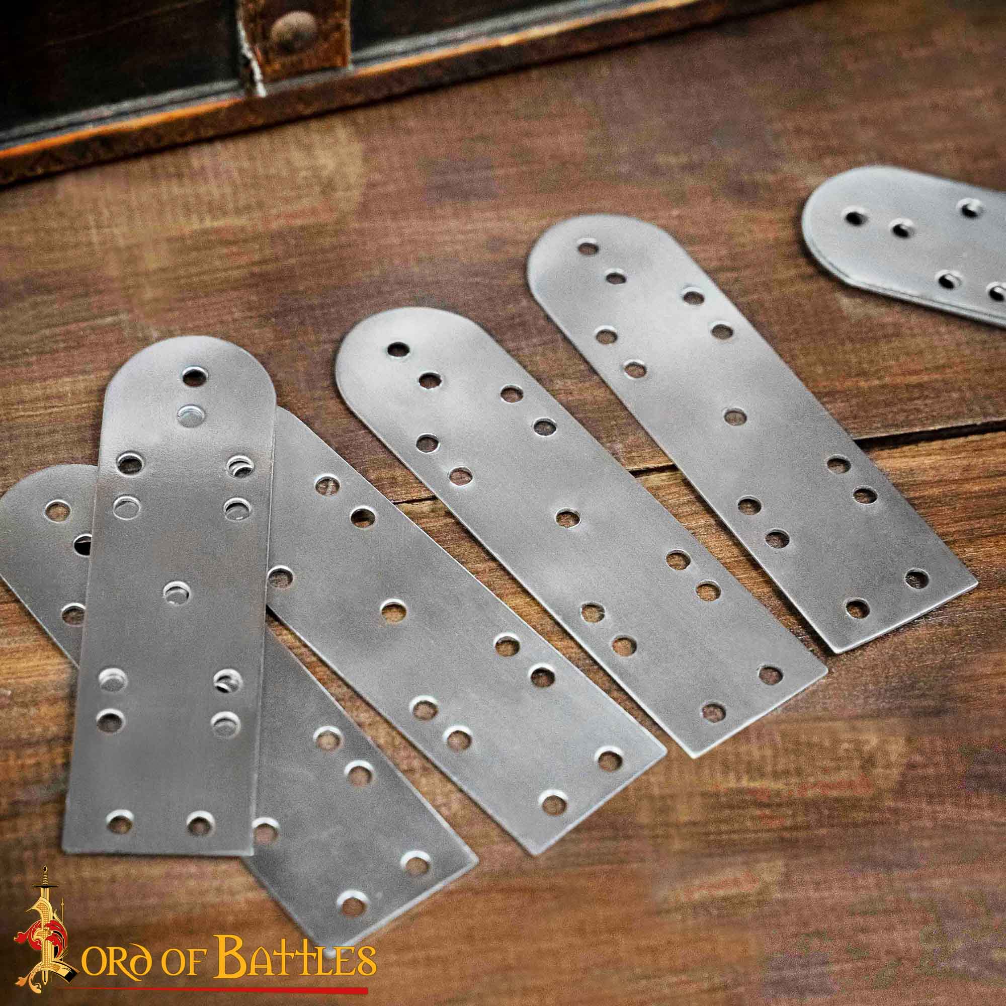 Set de 100 láminas lamelares Birka de acero para armadura vikinga, Rus o khazar