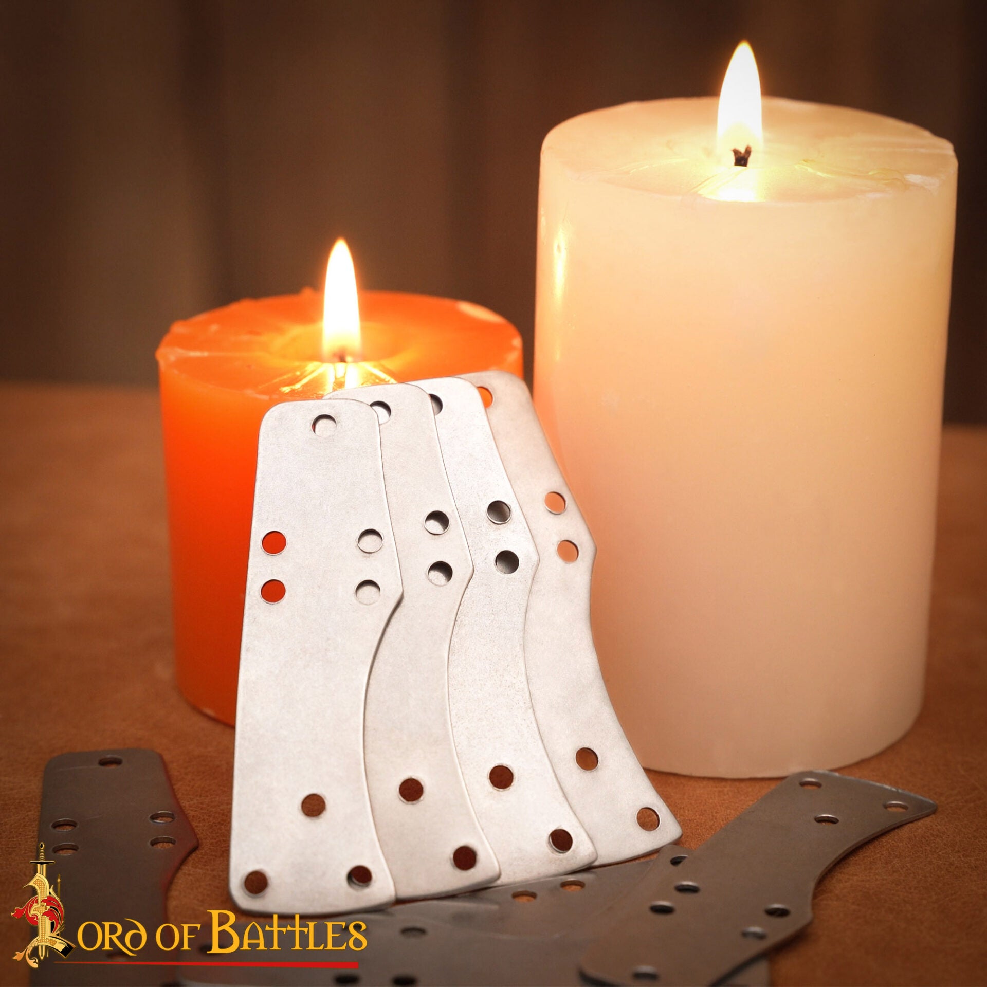 Placas lamelares lombardas-bizantinas en acero - juego de 100
