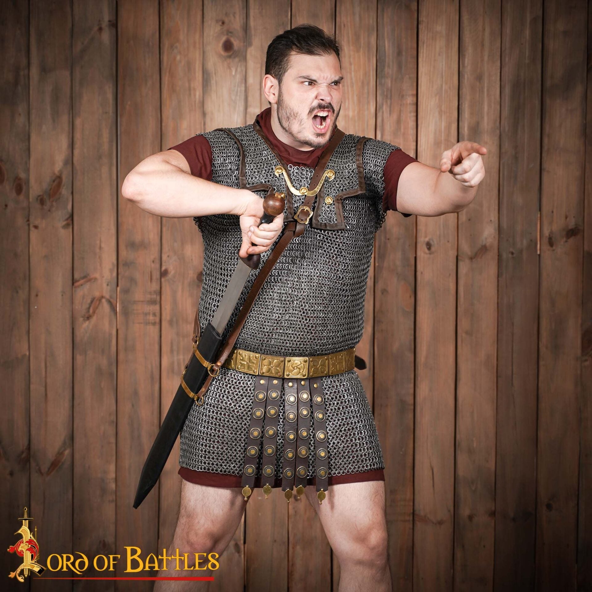 Lorica Hamata — cota de malla romana, anillas planas 9 mm, acero calibre 17 - imagen 6