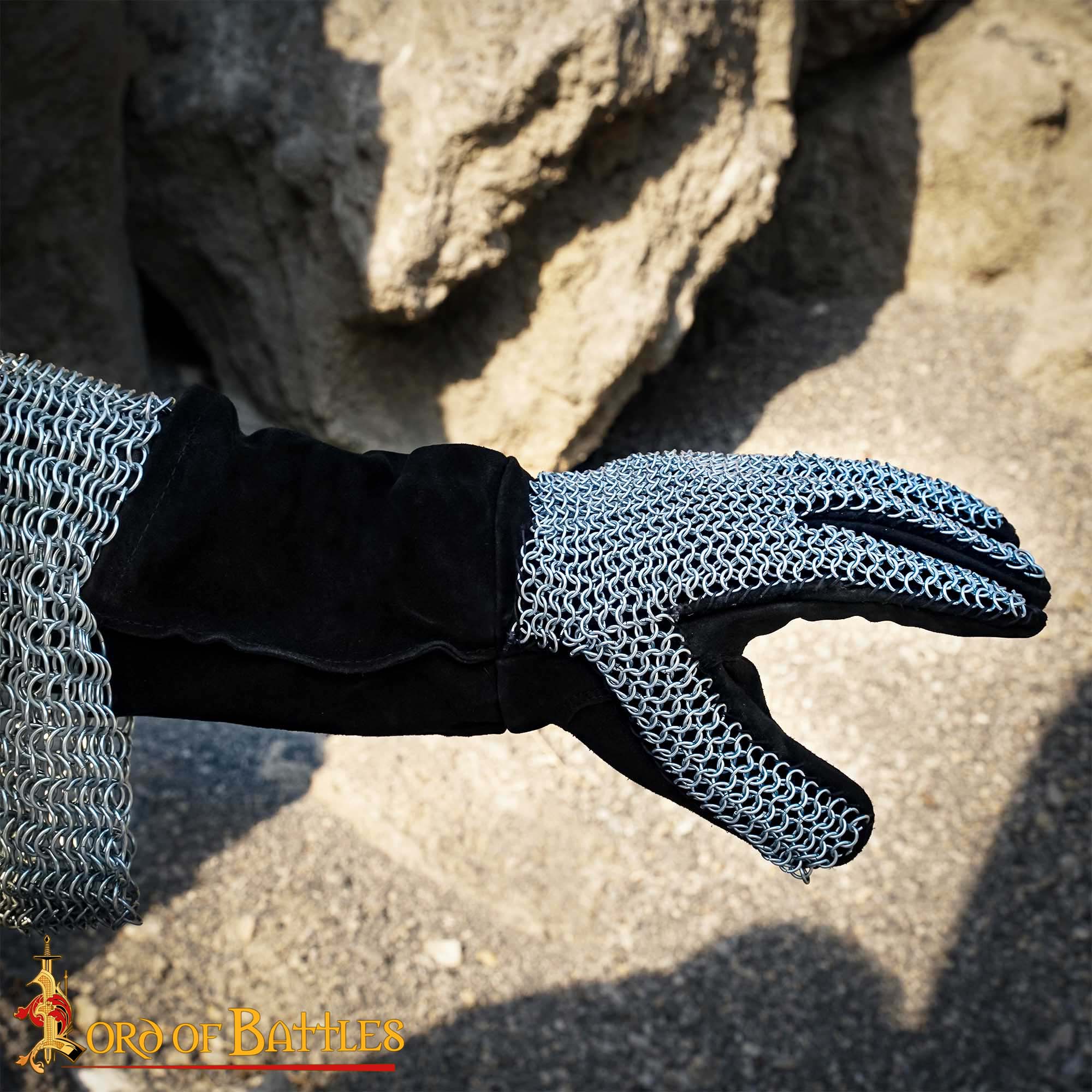 Guantes de malla con anillas 6 mm (butted) para LARP y cosplay - imagen 2