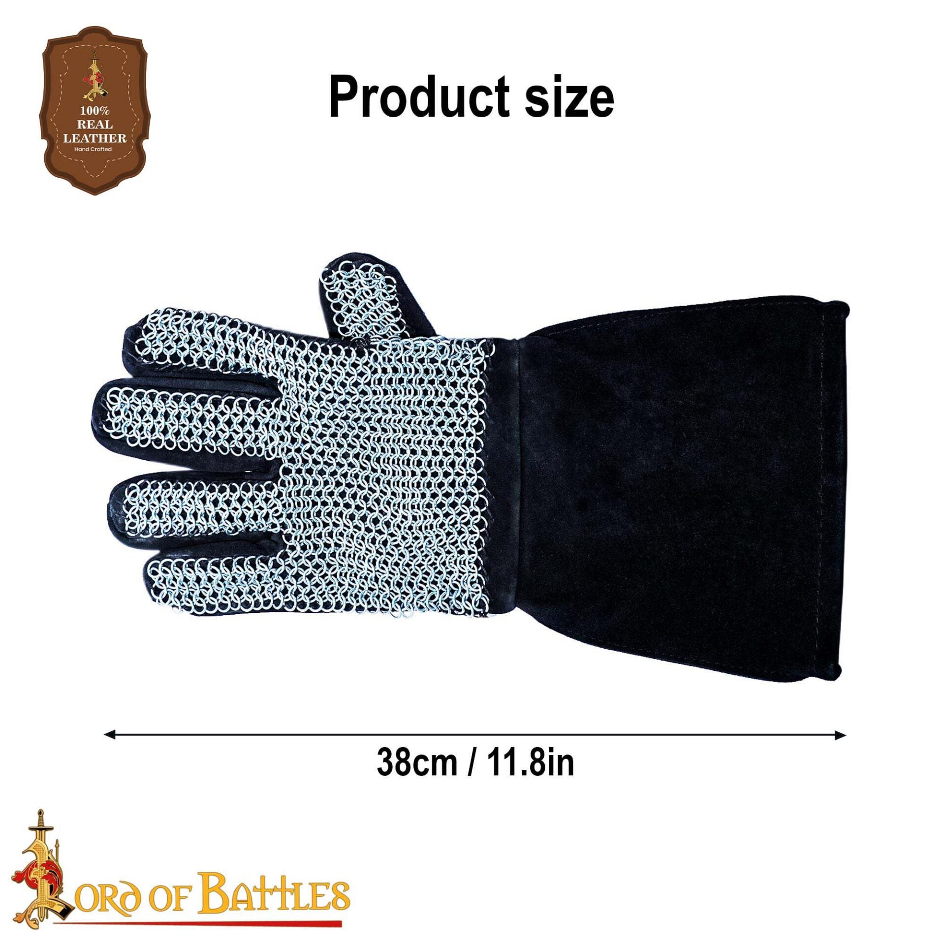 Guantes de malla con anillas 6 mm (butted) para LARP y cosplay - imagen 3