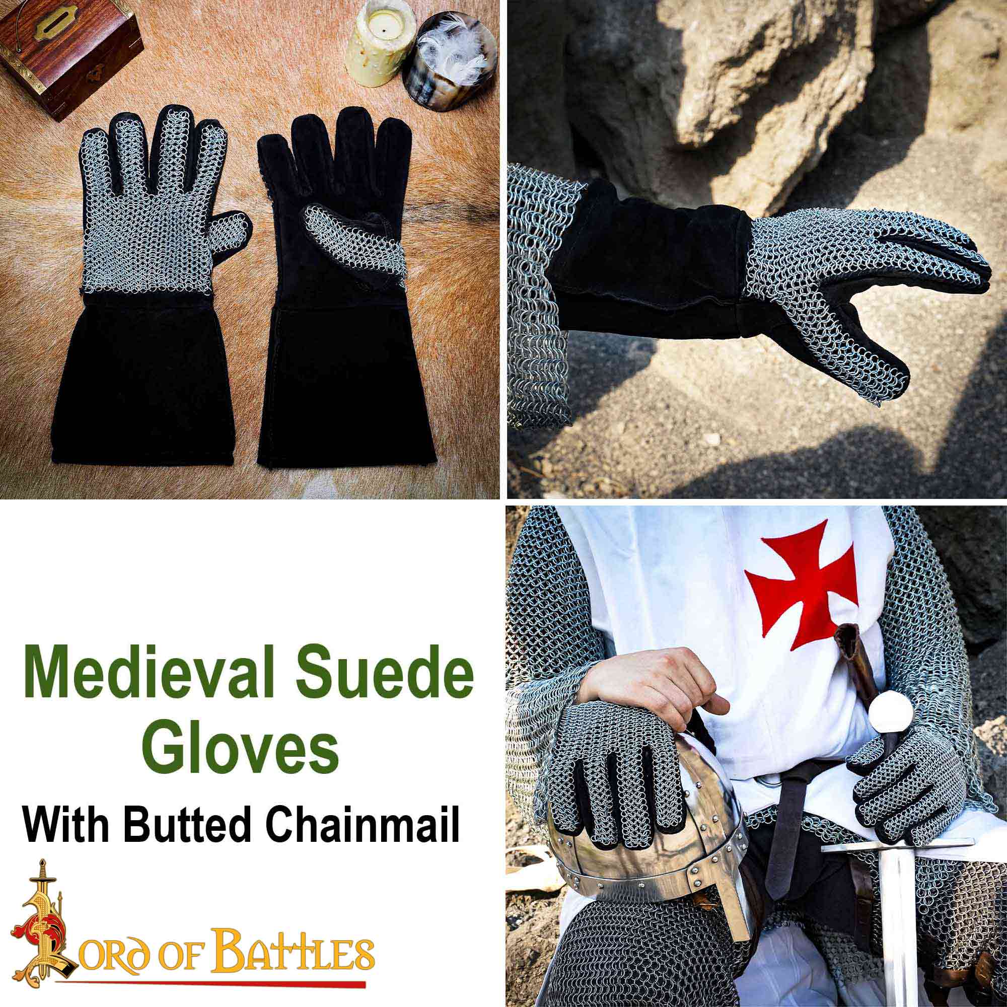 Guantes de malla con anillas 6 mm (butted) para LARP y cosplay - imagen 7
