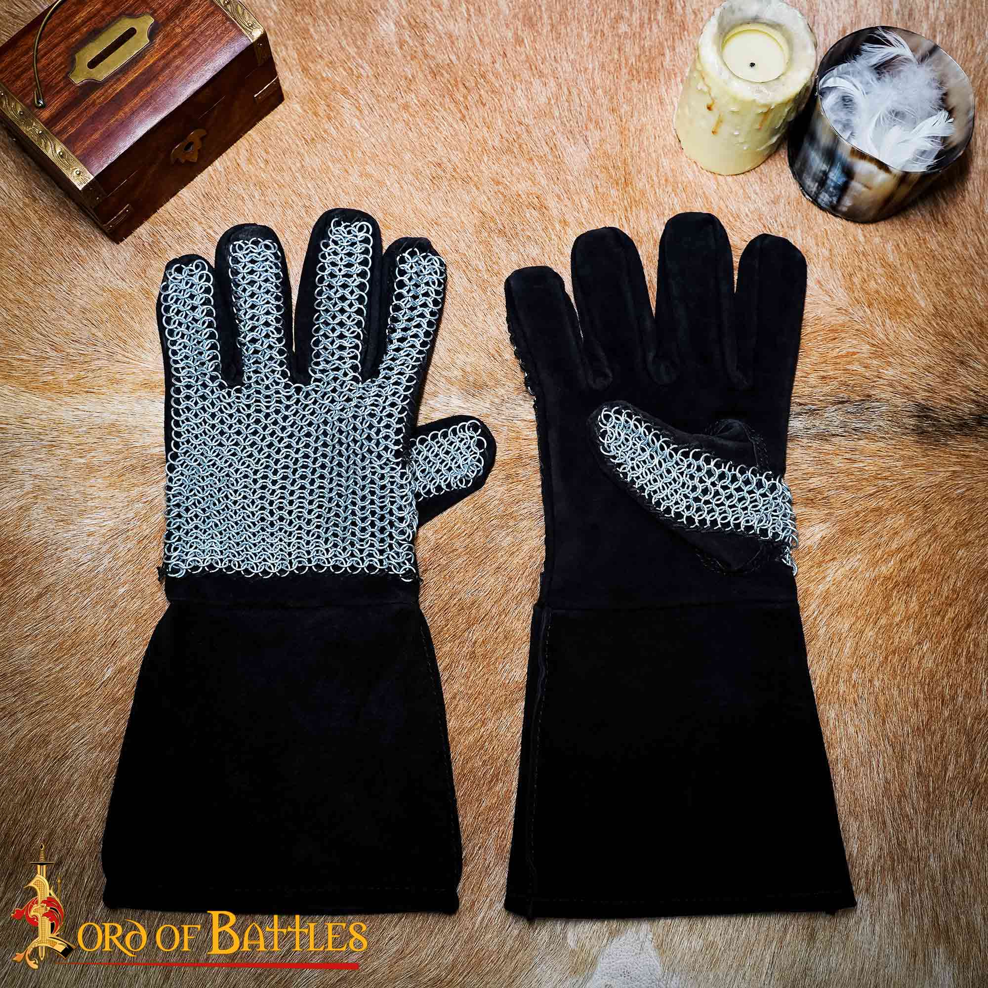 Guantes de malla con anillas 6 mm (butted) para LARP y cosplay