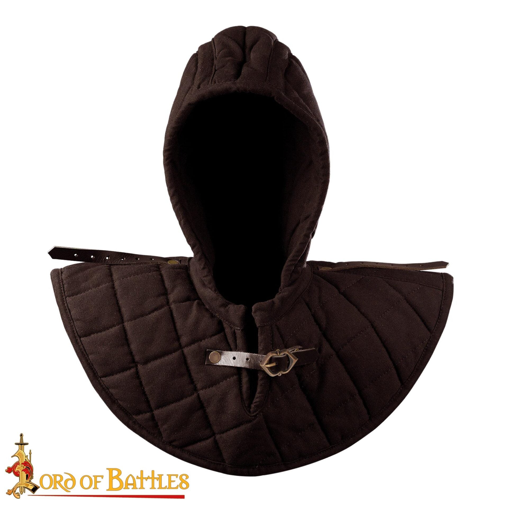 Capucha medieval acolchada de 3 capas con cuello - imagen 20