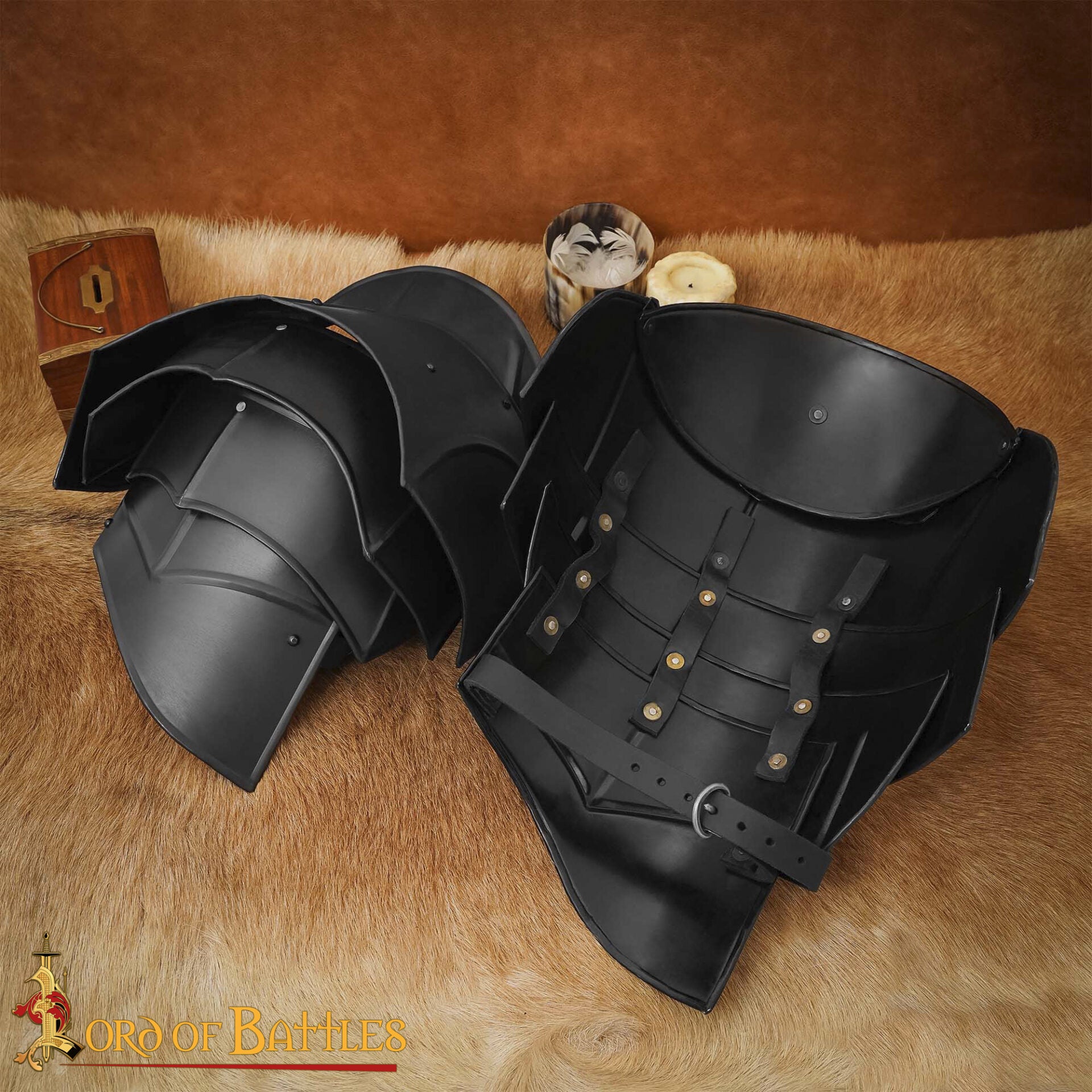 Imagen única de: Medieval Fantasy Steel Pauldrons With Blade Breakers - Discontinued