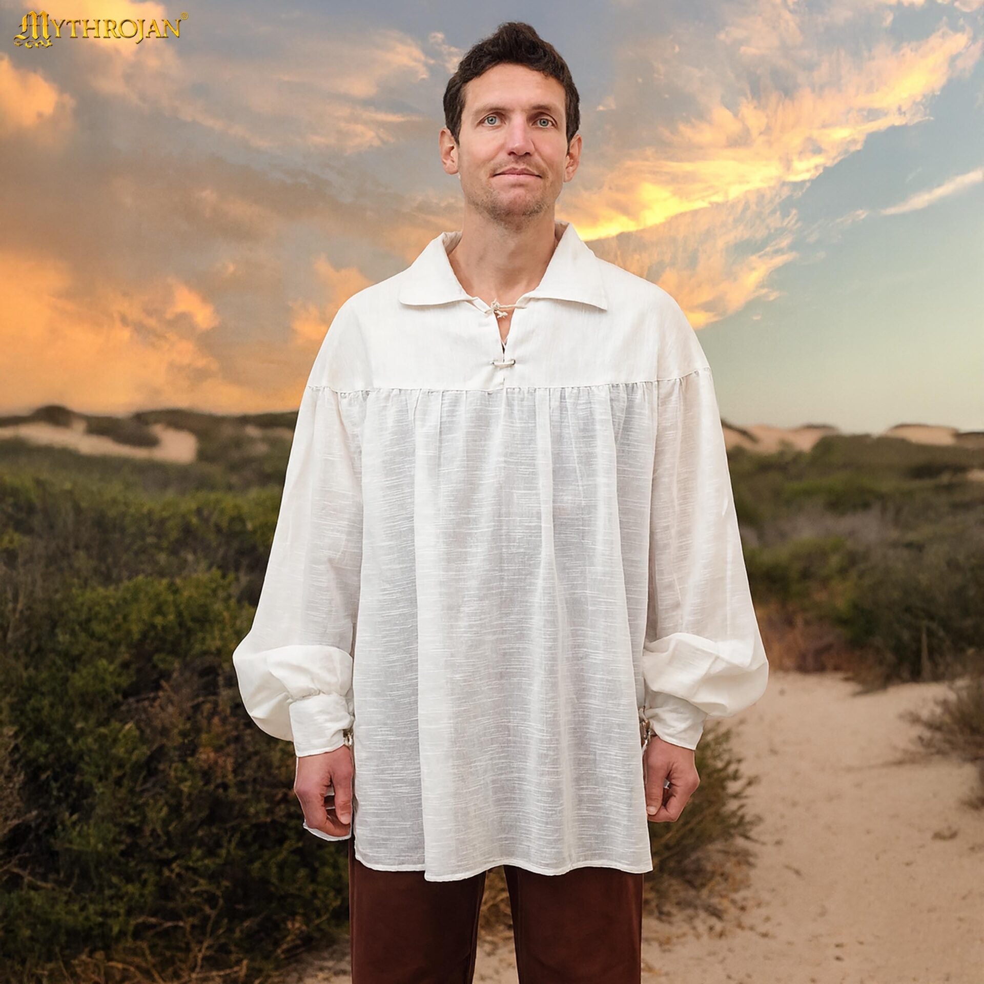 Camisa medieval de bardo 100% algodón