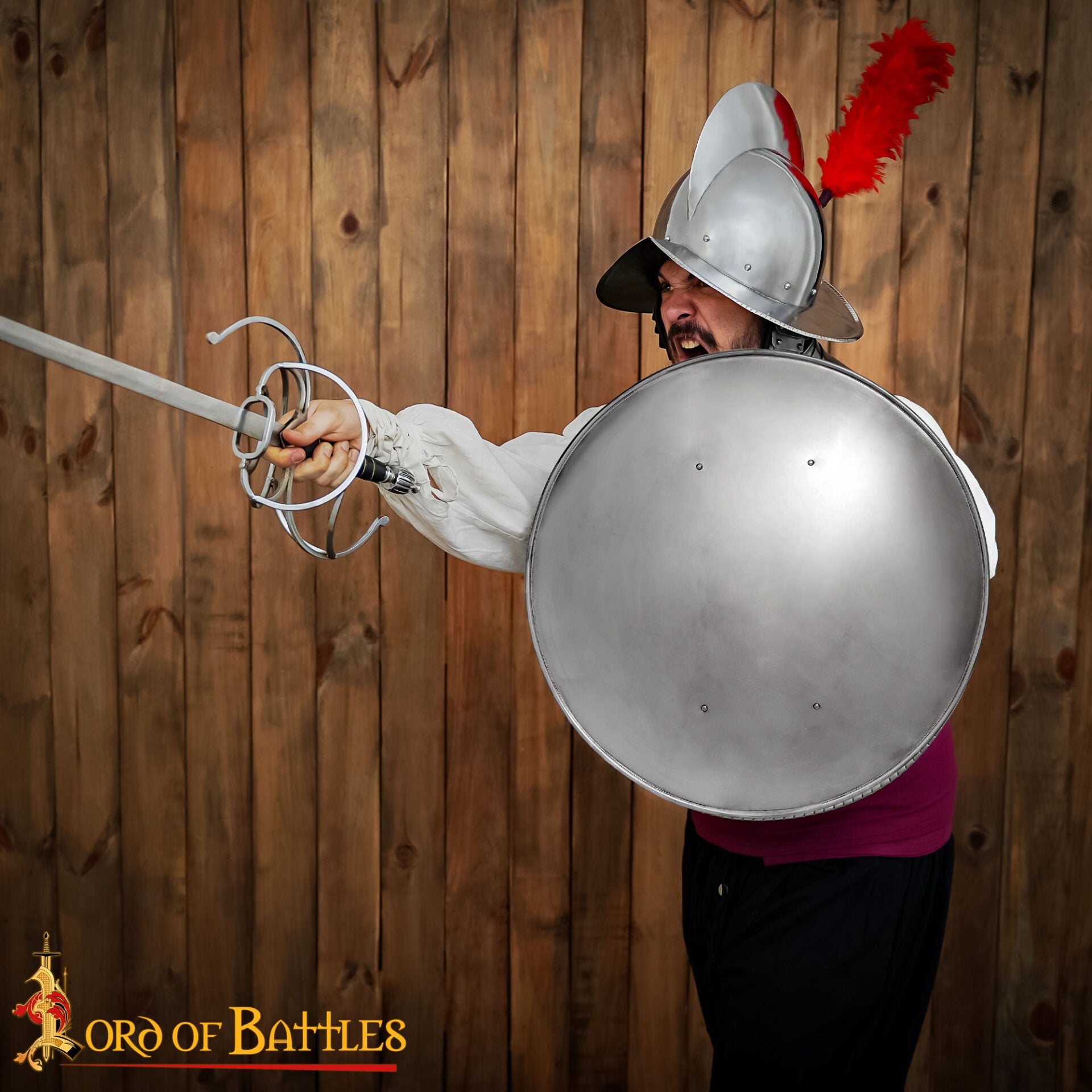 Imagen única de: Escudo de Acero Redondo Rodella Hecho a Mano