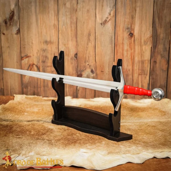 Imagen única de: Soporte para Hacha/espada Artesanal de Madera Auténtica de Tres Niveles