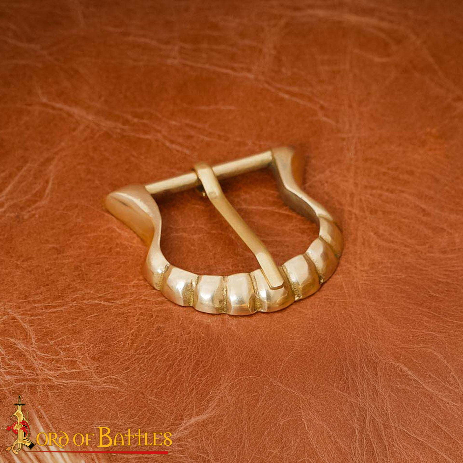 Set de 3 hebillas medievales de latón macizo para cinturones 2 cm - imagen 2