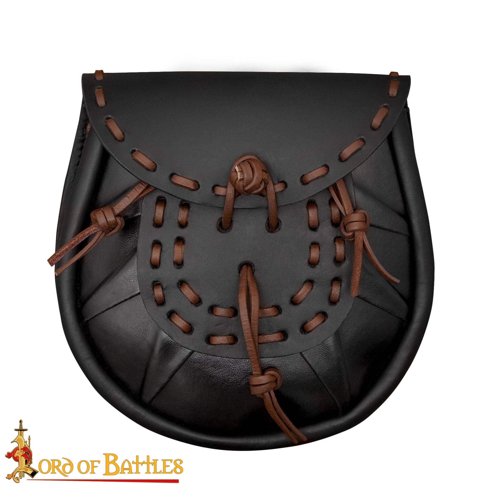 Sporran medieval con borlas atadas - Negro - imagen 19