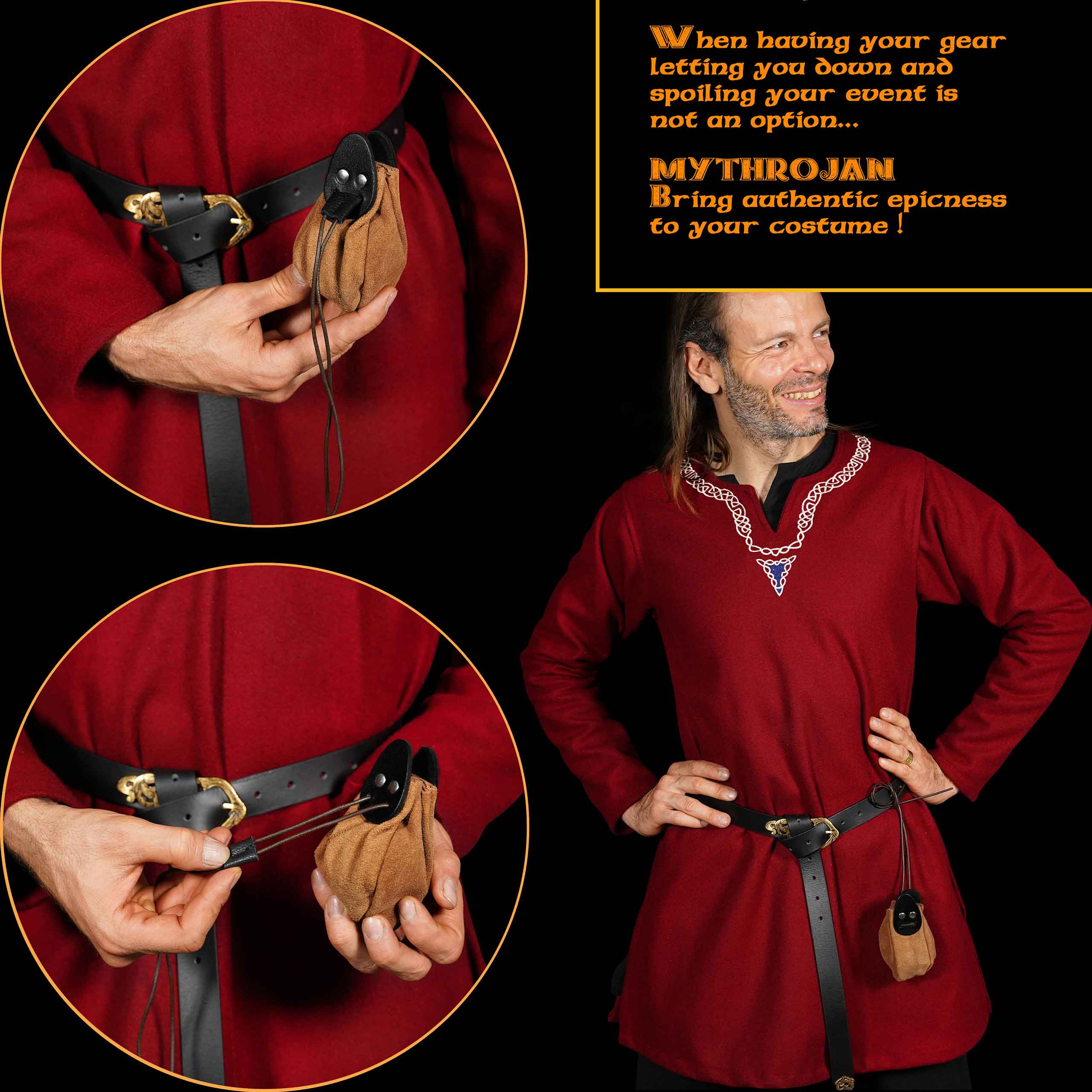 Bolsa de gamuza con cordón para dados, monedas y accesorios LARP - imagen 18