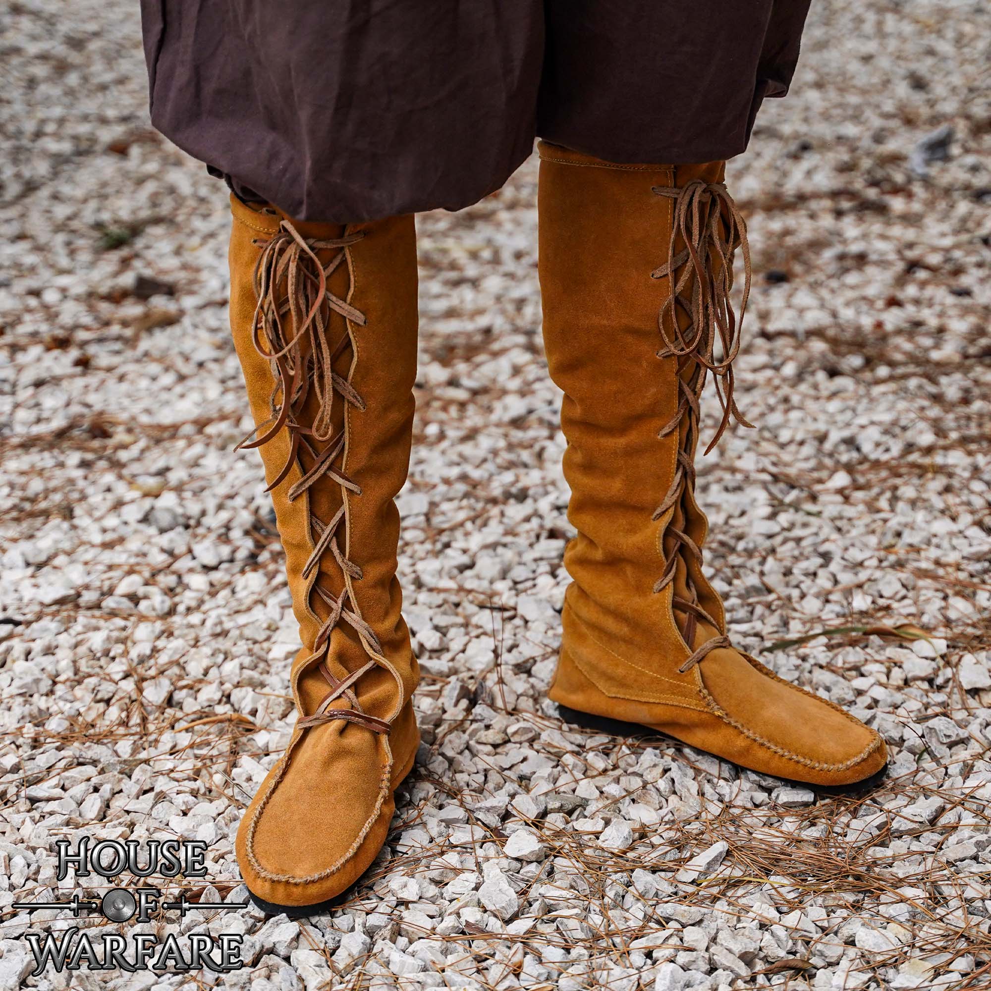 Botas medievales largas de ante (siglos IX–XV) - Marrón - 39