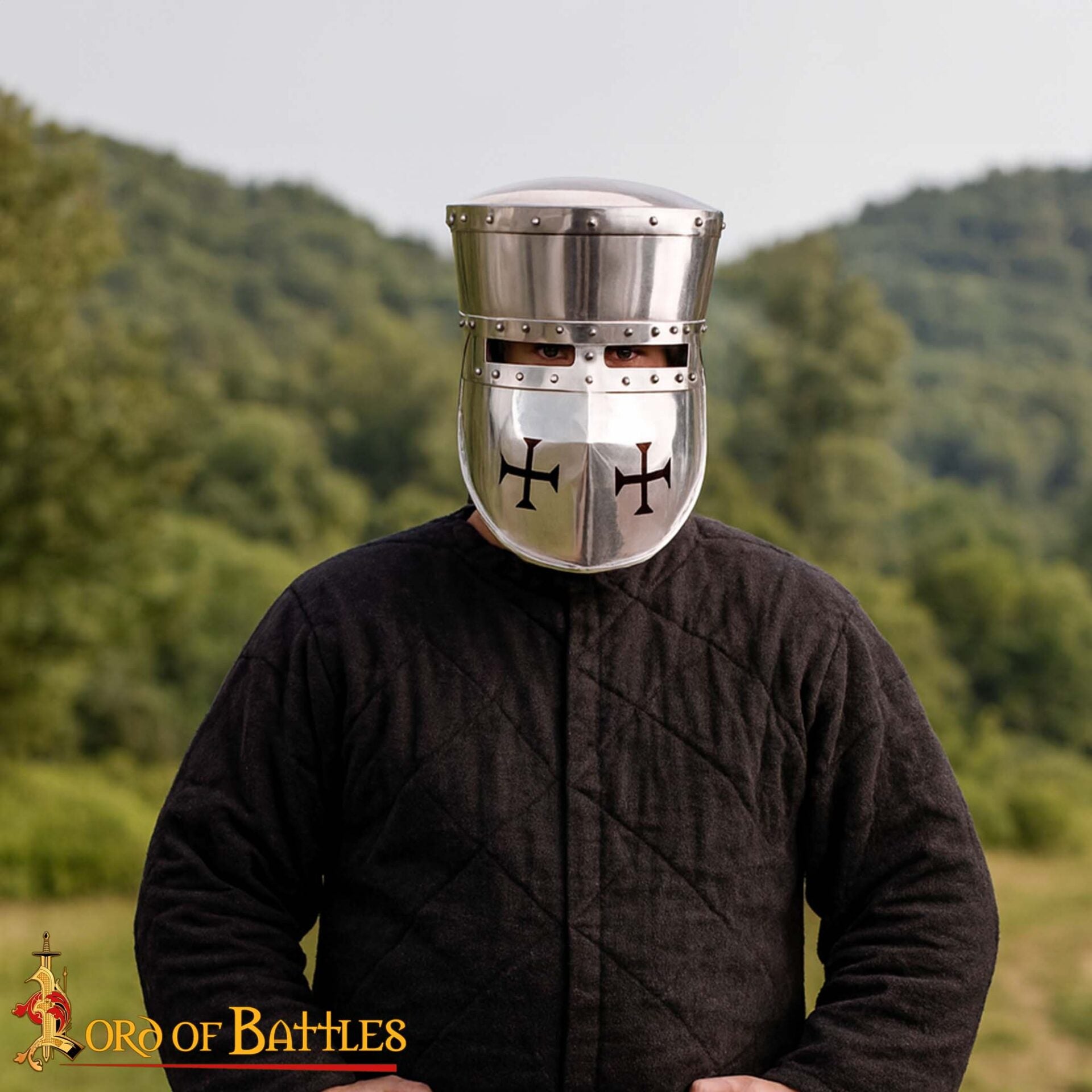 Gran yelmo templario — yelmo de caballero medieval - imagen 2