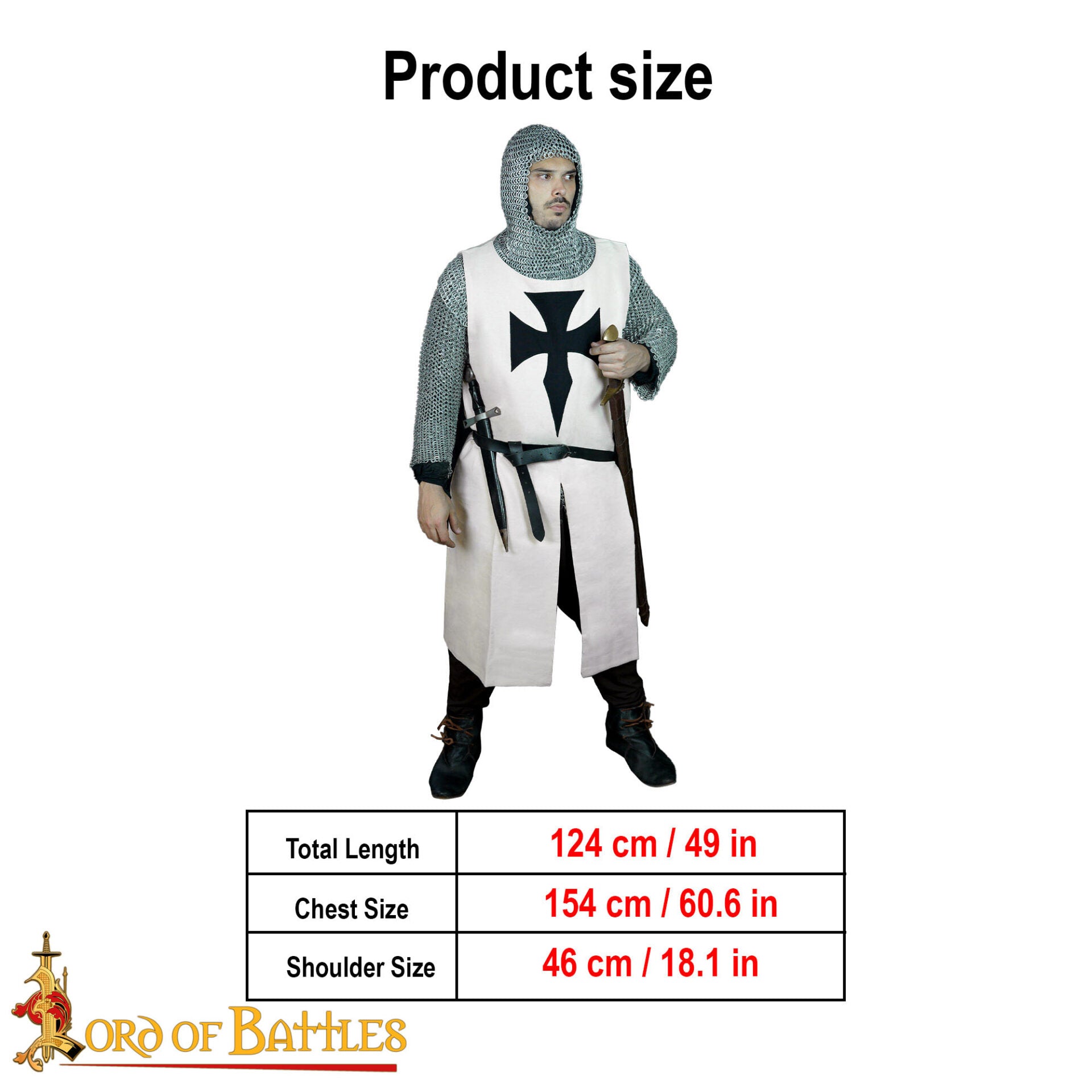 Surcot Teutónico con Cruz Negra (Tabardo medieval) - imagen 9