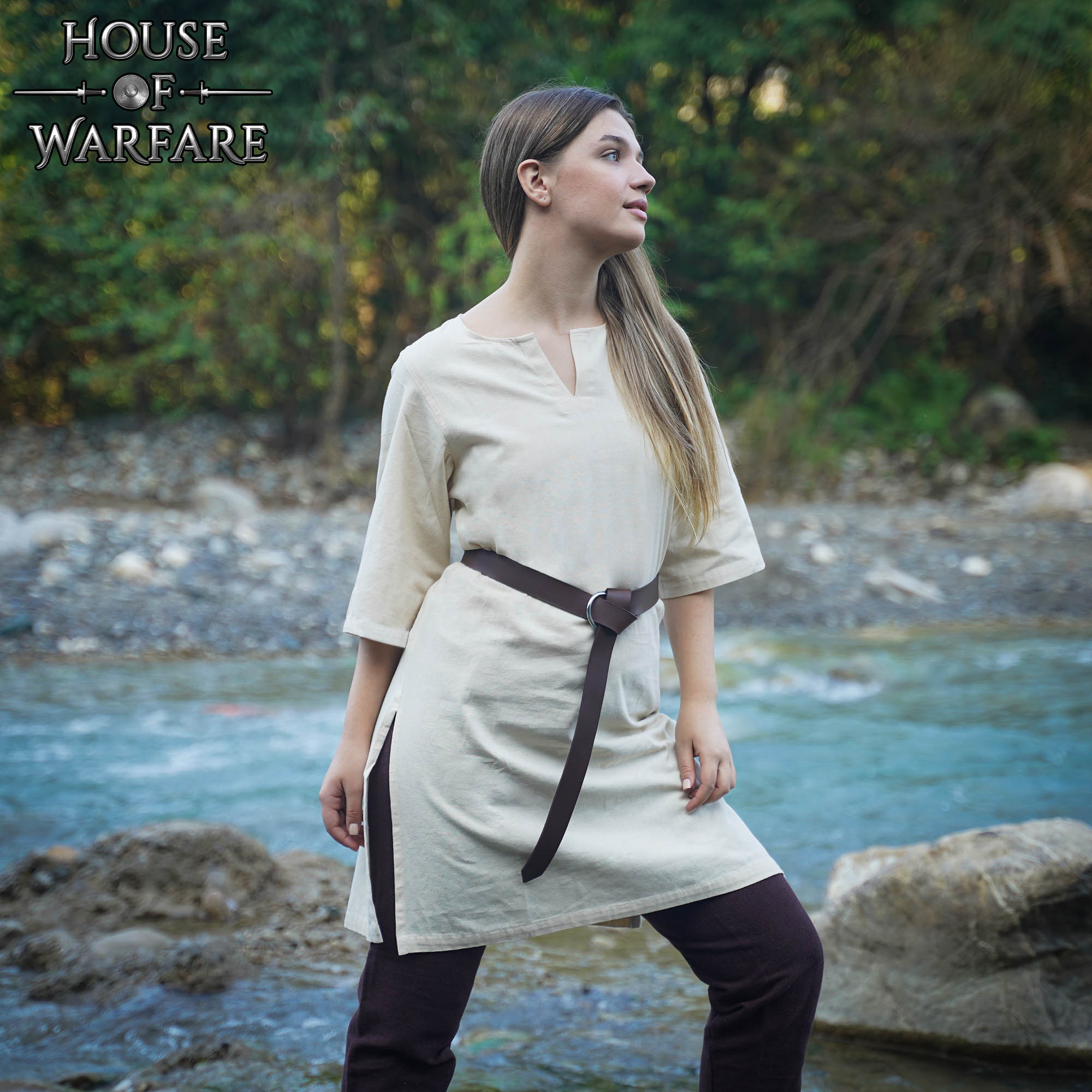 Túnica medieval de algodón natural — Camisa histórica para LARP y recreación - imagen 5