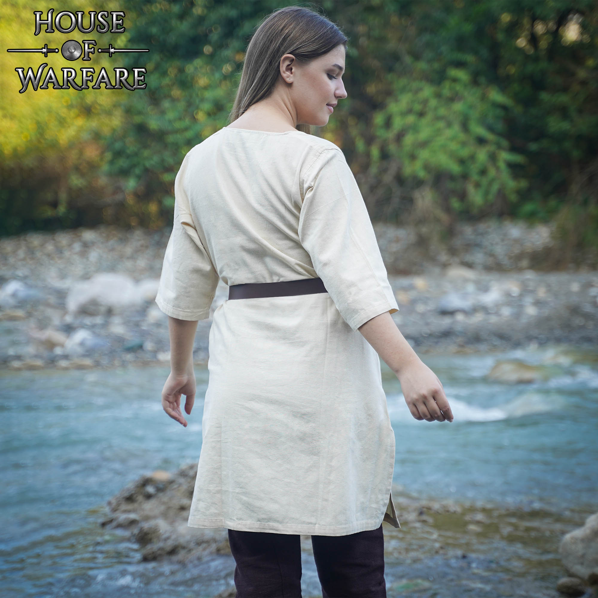 Túnica medieval de algodón natural — Camisa histórica para LARP y recreación - imagen 6