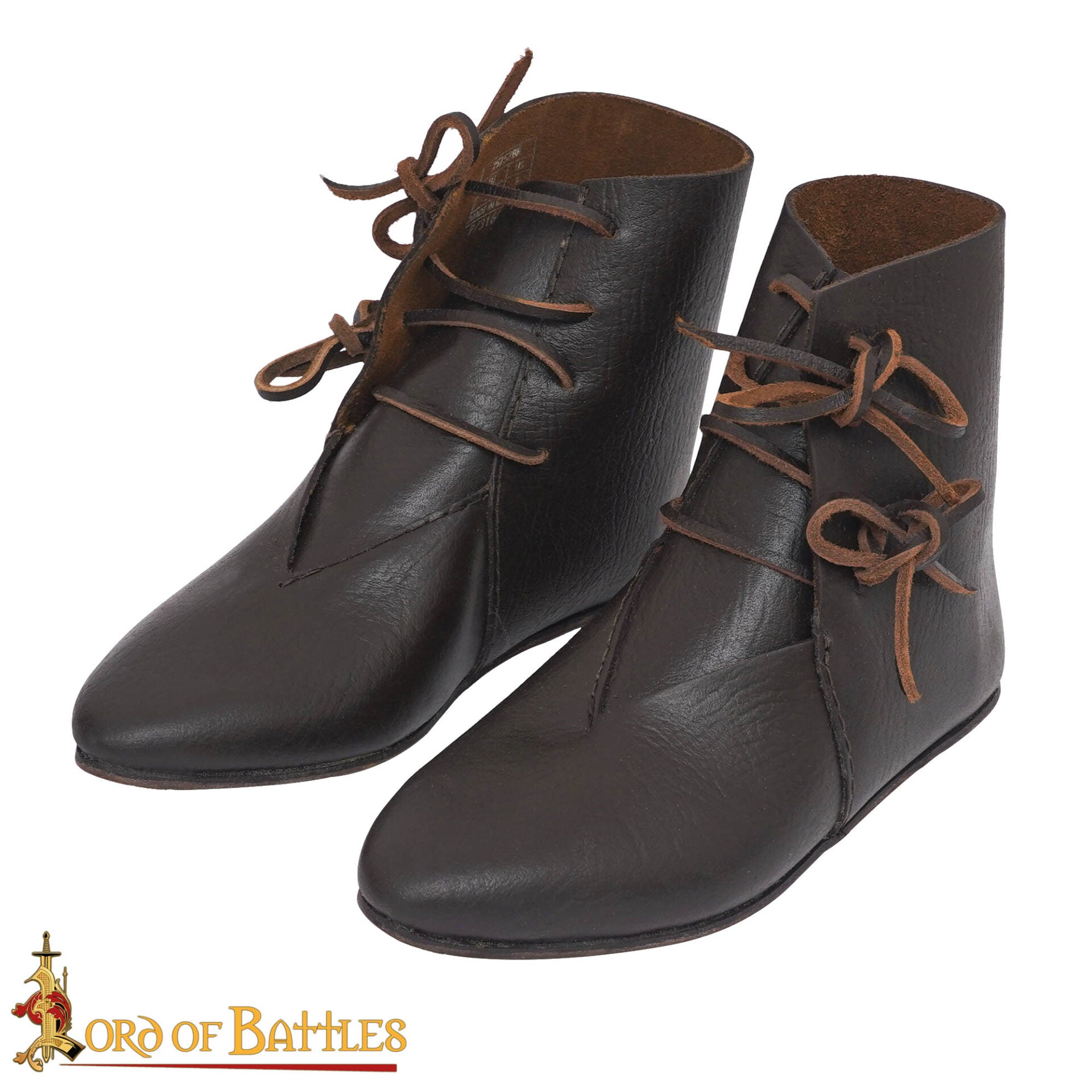 Zapatos medievales de cuero — tobilleros con cordón lateral - imagen 18