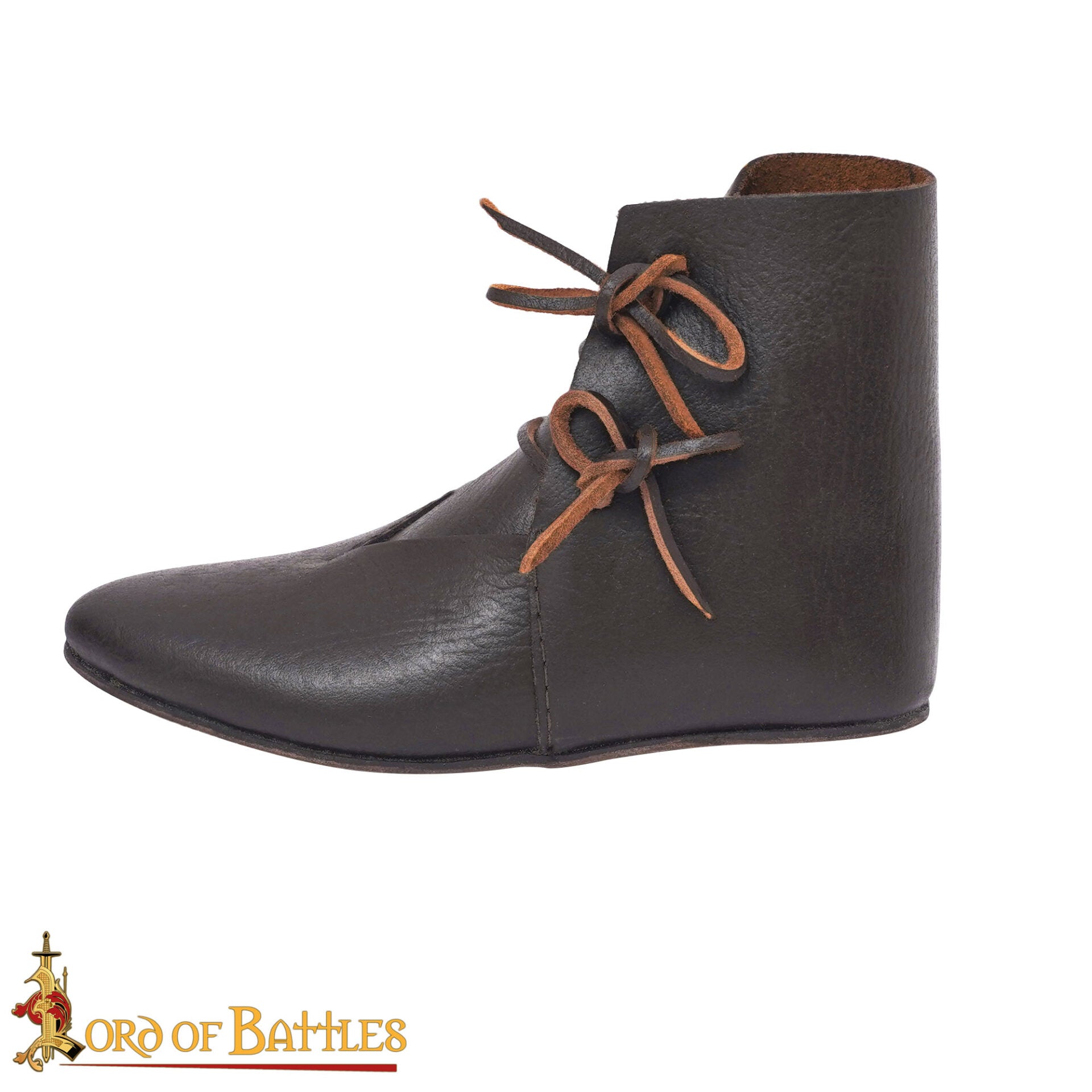 Zapatos medievales de cuero — tobilleros con cordón lateral - imagen 19