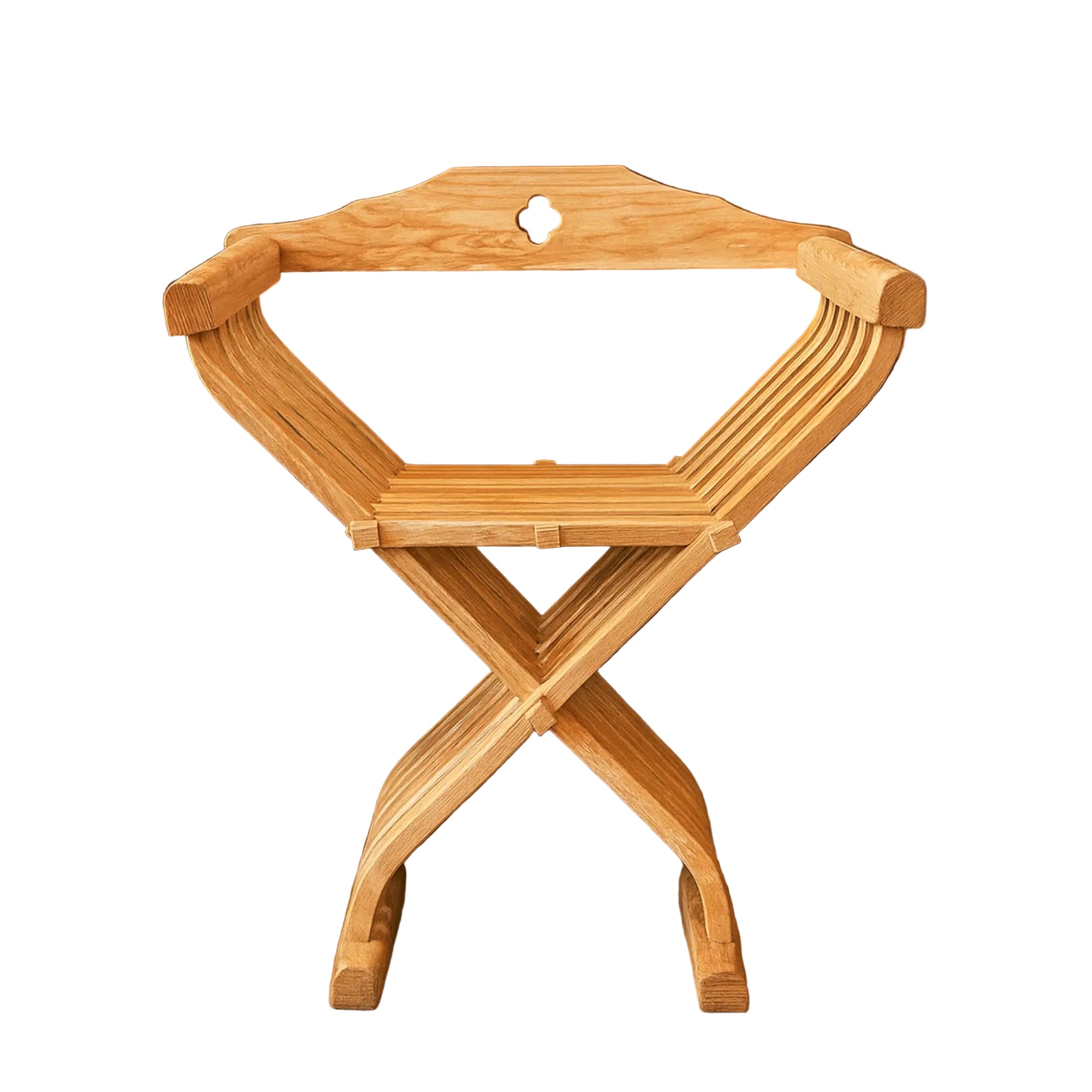 Silla Medieval de Madera Savonarola - Asiento Plegable Renacentista - Imagen 5