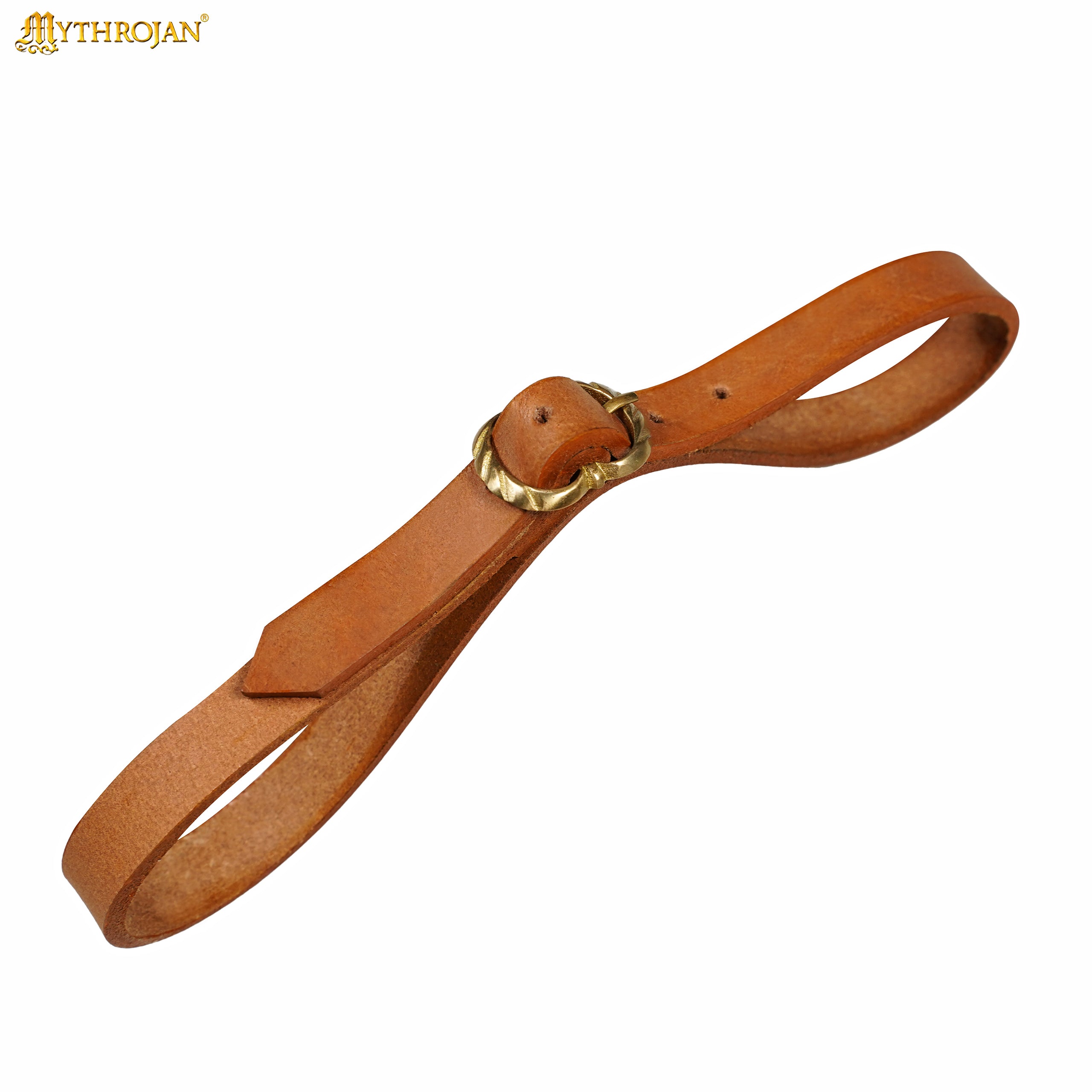 Correa de cuero para cuerno con hebilla de latón