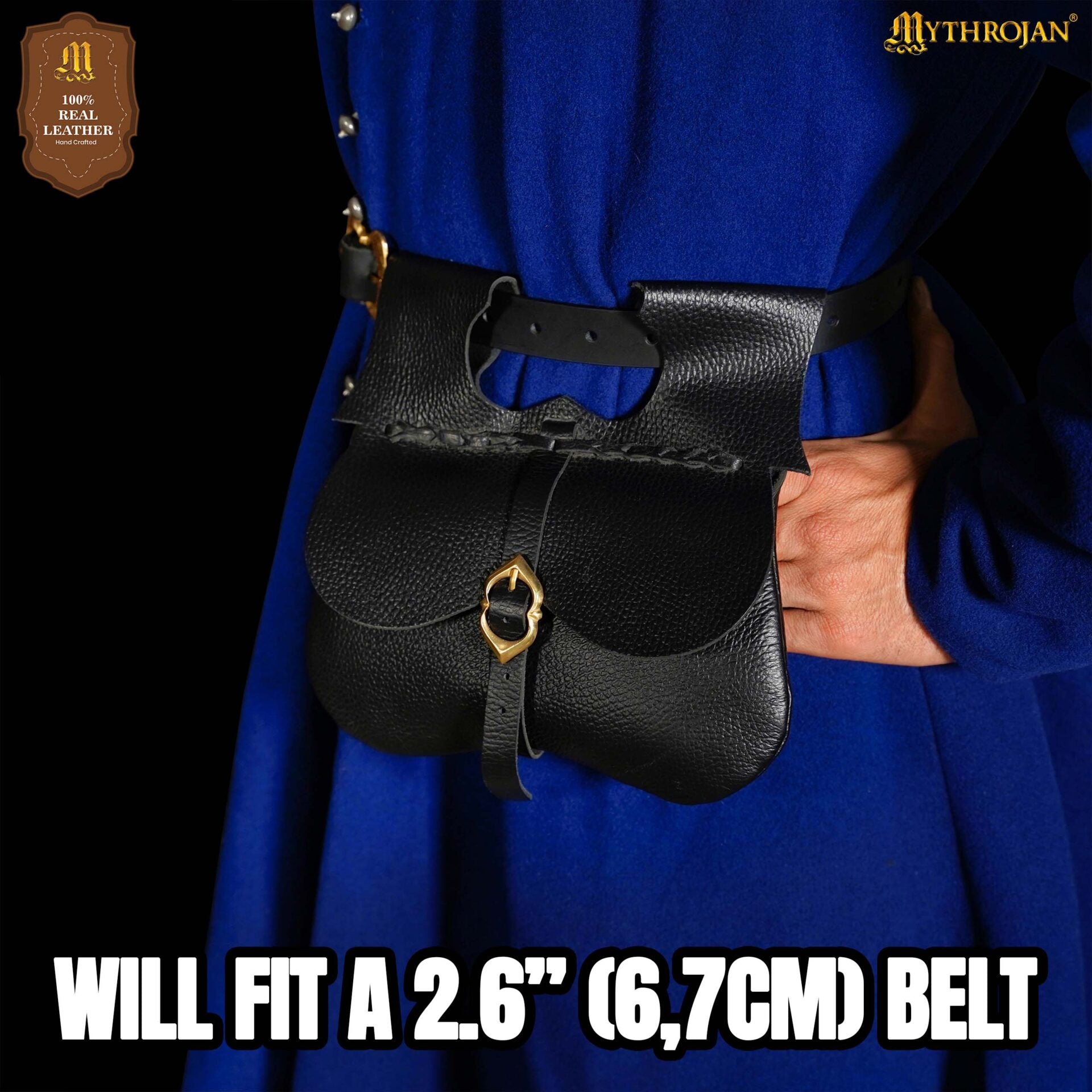 Bolsa riñón medieval de cuero para cinturón - imagen 20