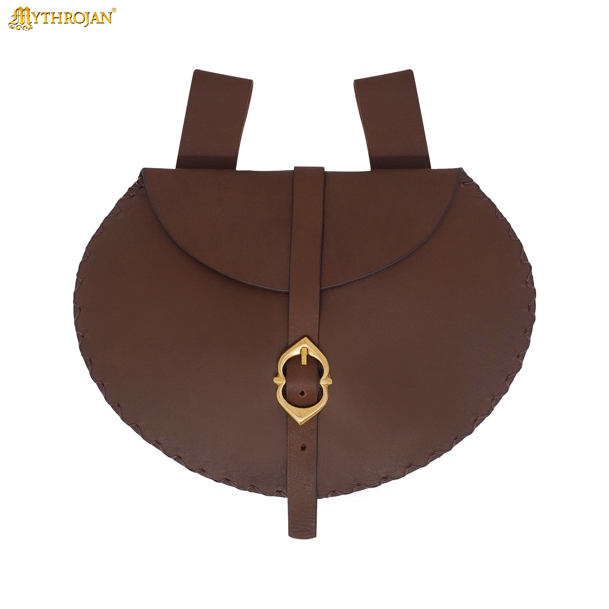 Bolsa renacentista de cuero con hebilla de latón - imagen 3