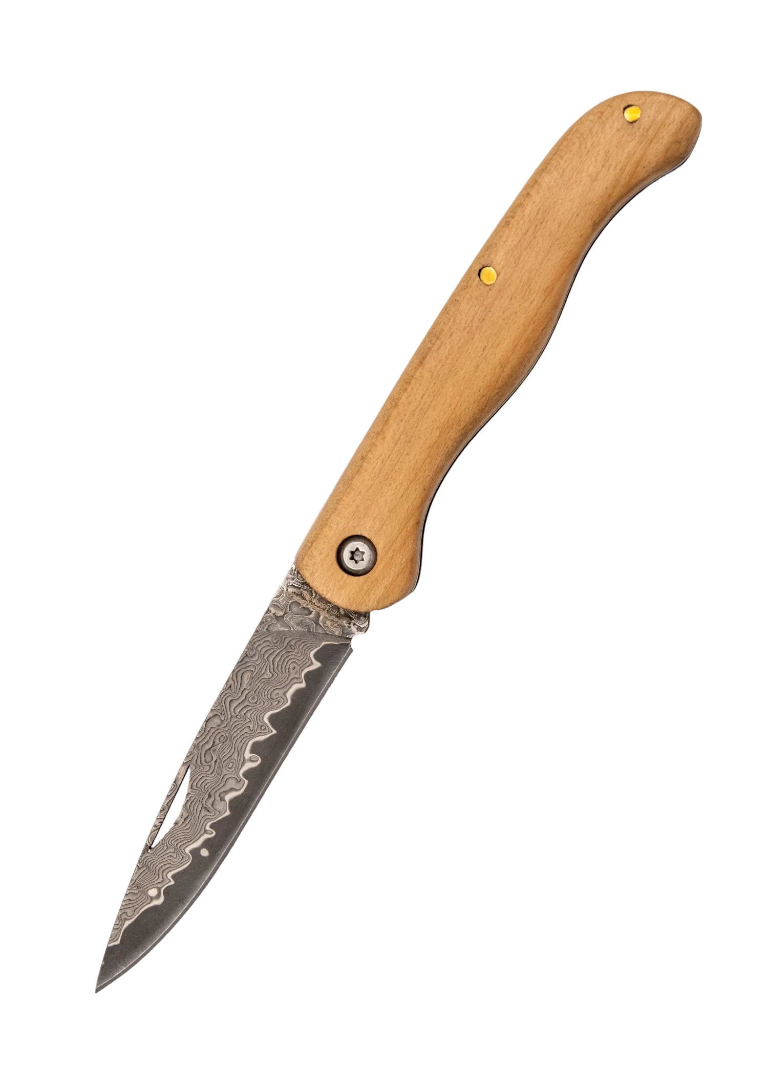 Navaja de Acero de Damasco Tramuntana Mango Arce