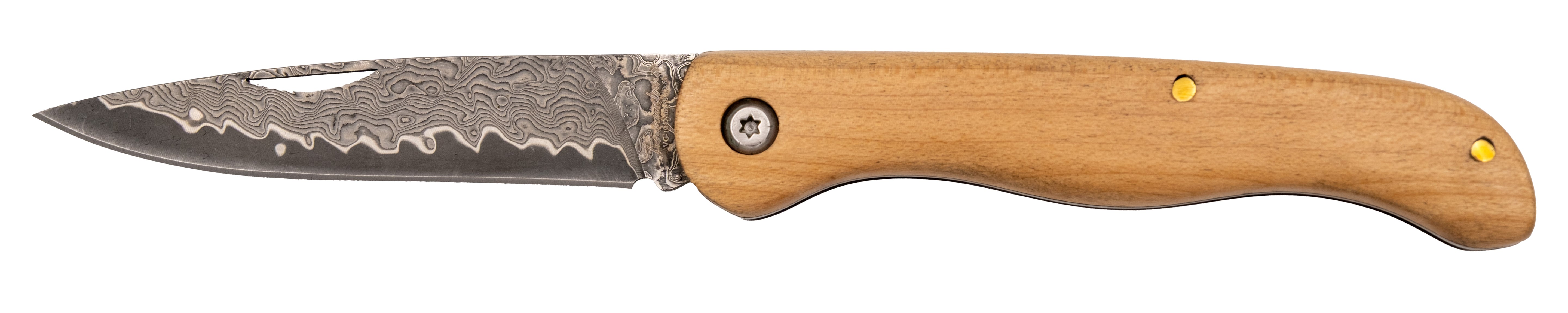 Navaja de Acero de Damasco Tramuntana Mango Arce