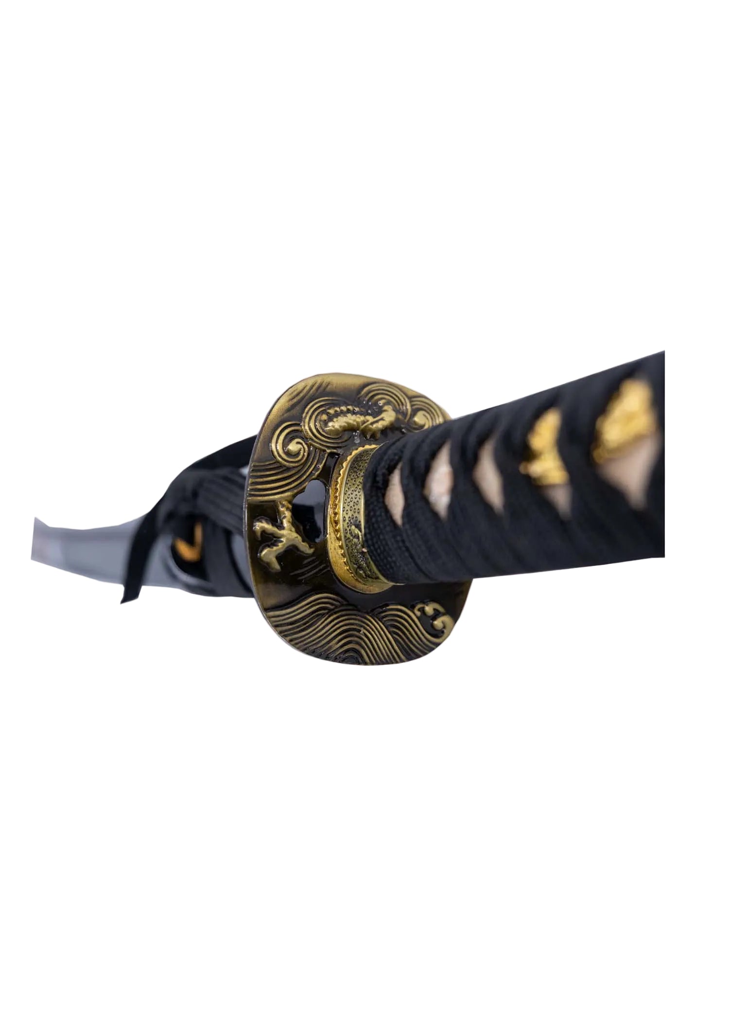 Mango Katana Funcional Afilada Dragón Dorado Todo Medieval