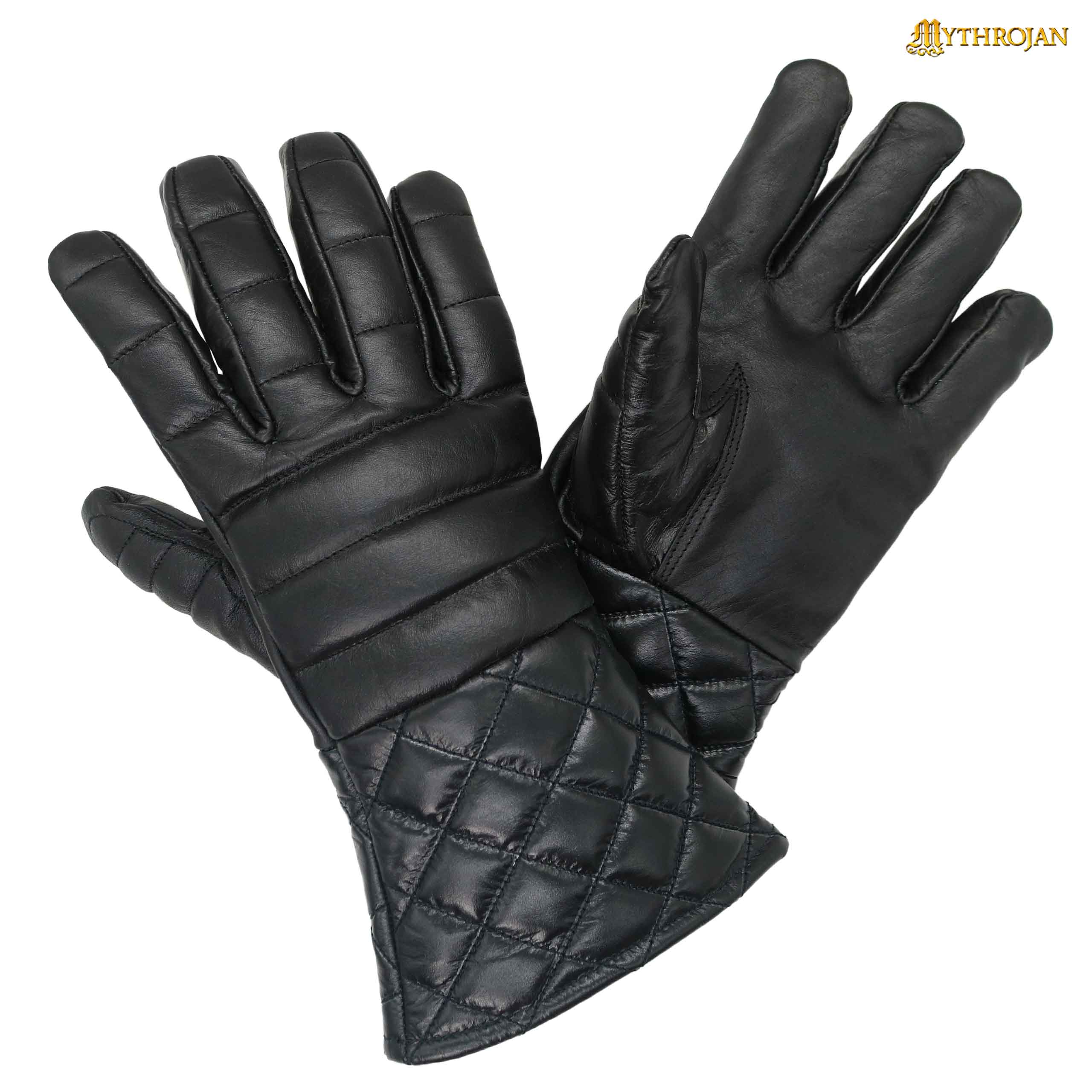 Guantes Acolchados de Cuero para Combate HEMA y LARP