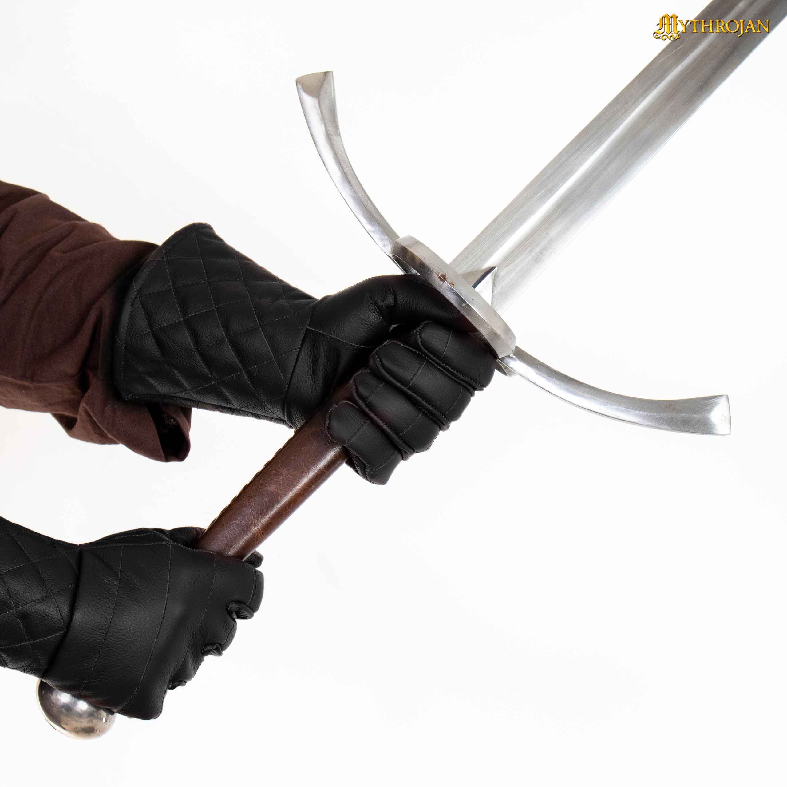Guantes Acolchados de Cuero para Combate HEMA y LARP