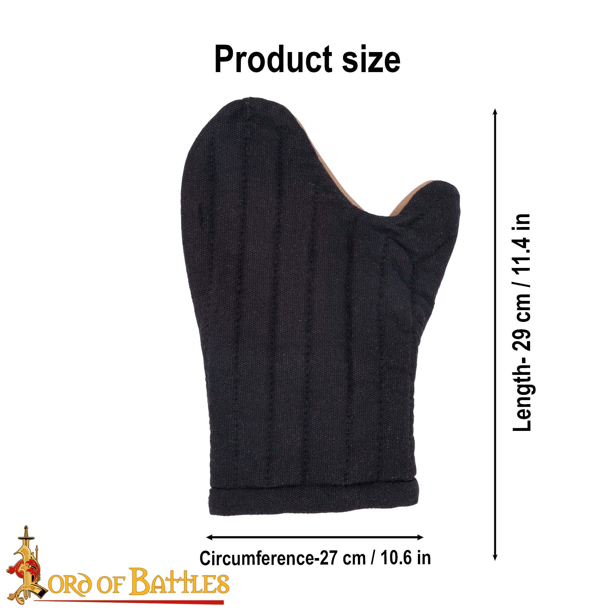 Guantes acolchados de lona de algodón con palma de cuero para recreación medieval - imagen 20