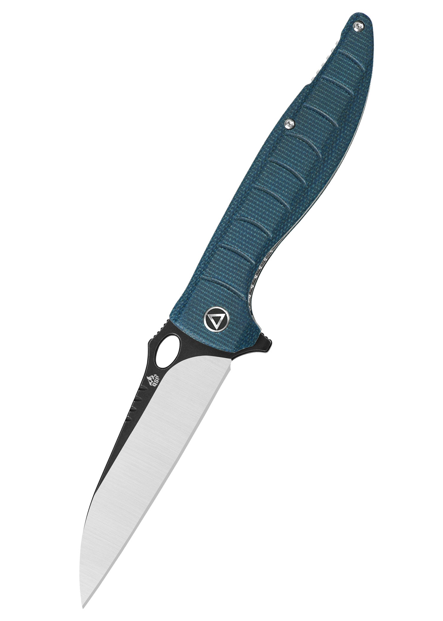 Imagen única de: Navaja Locust, Hoja Satinada Negra, Mango De Micarta Azul
