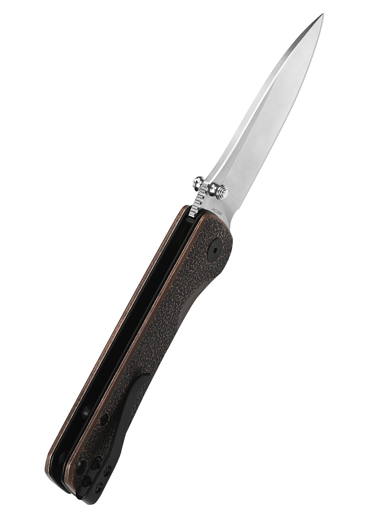 Imagen única de: Navaja De Bolsillo Hawk, Hoja Satinada 14C28n, Mango De Cobre
