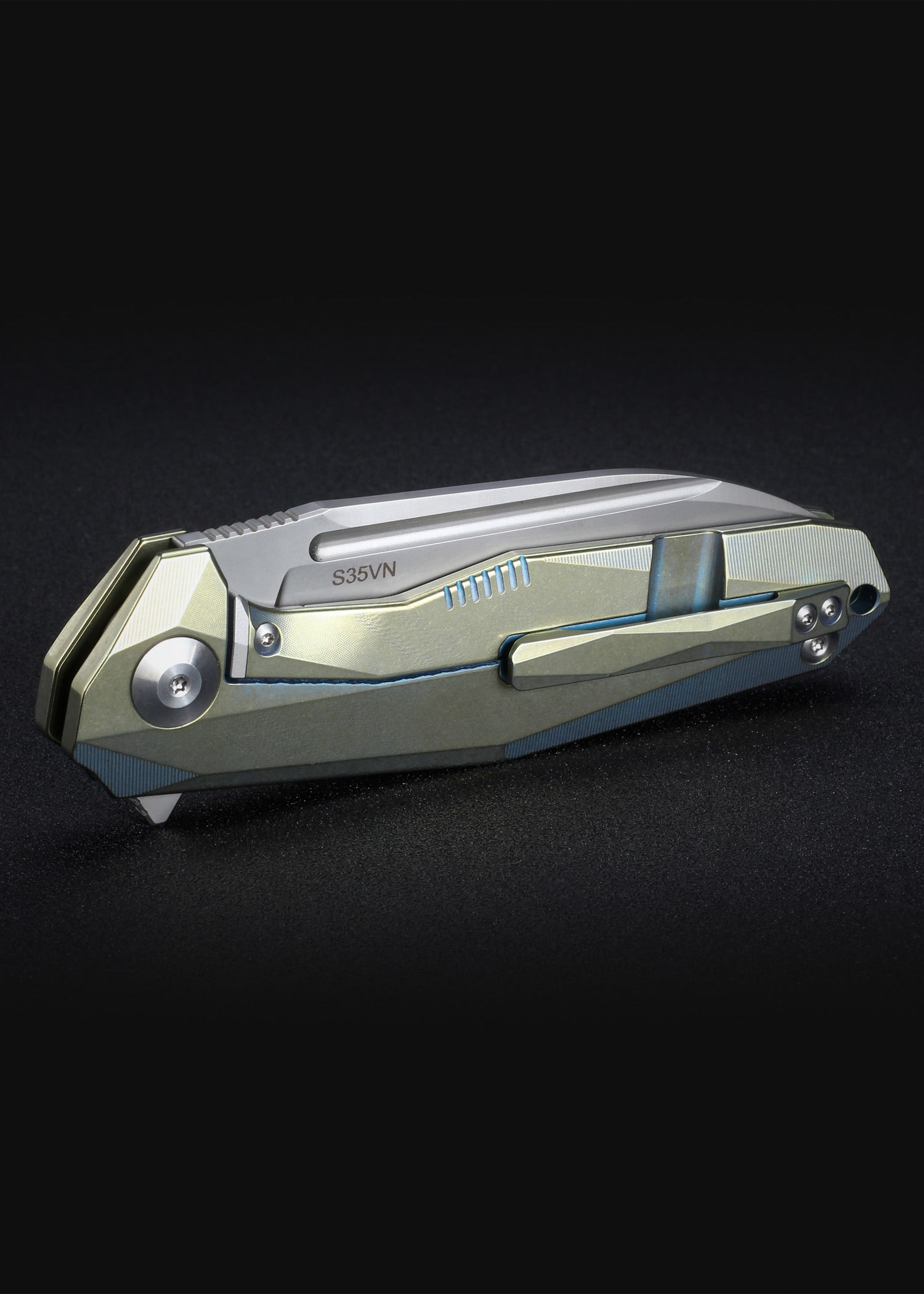 Imagen única de: Navaja De Bolsillo Rikeknife 1504B-gb, Oro/azul