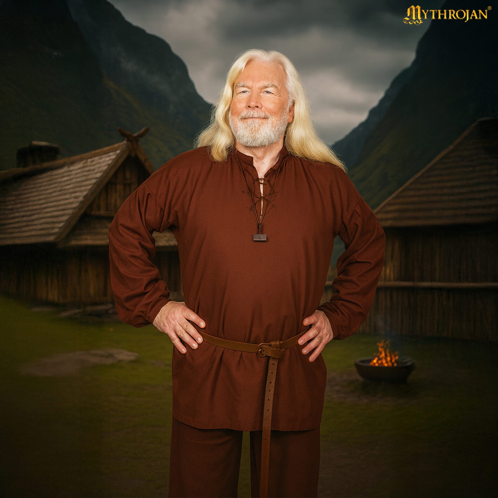 Camisa medieval de algodón con cordones - Aventurero
